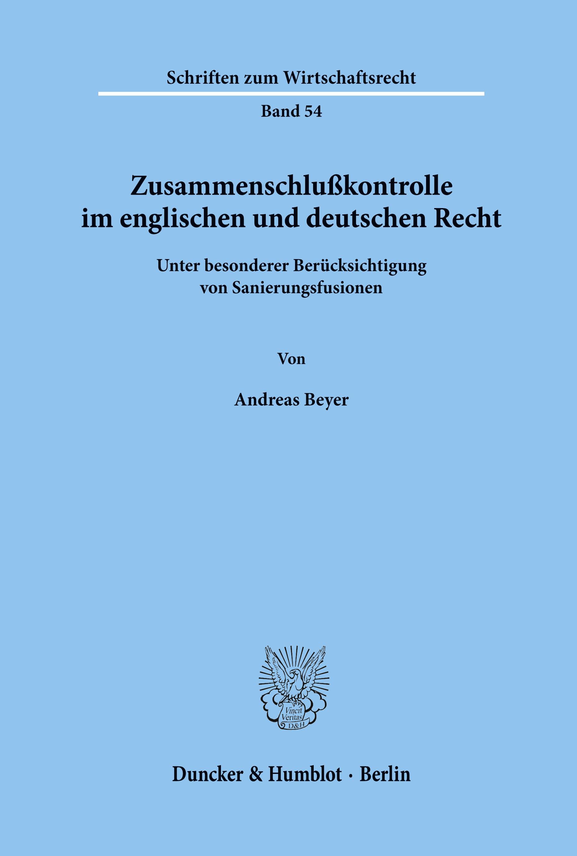 Vorderes Coverbild Zusammenschlußkontrolle im englischen und deutschen Recht