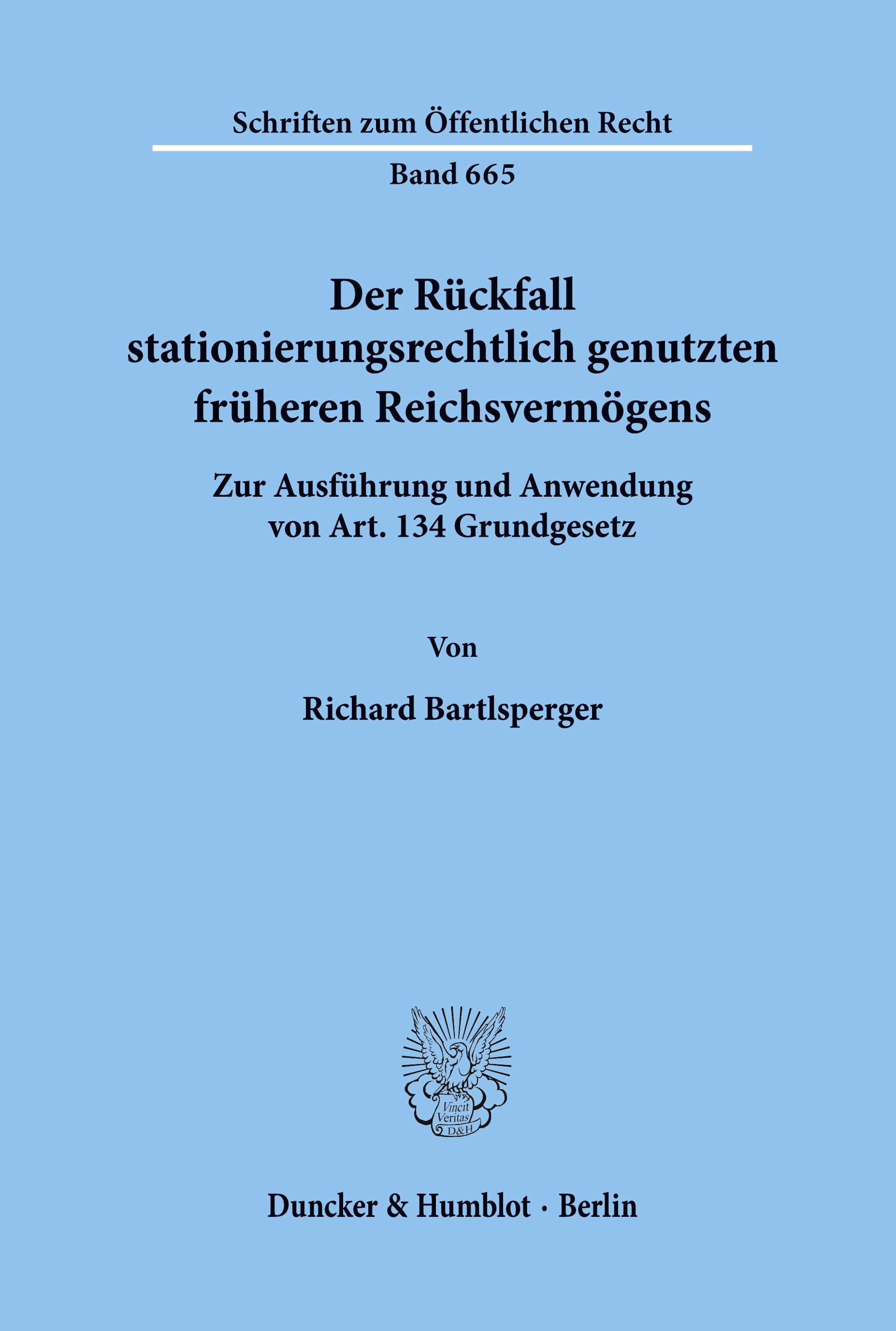Vorderes Coverbild Der Rückfall stationierungsrechtlich genutzten früheren Reichsvermögens.