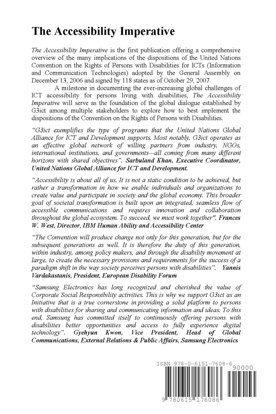 Rückseitencover The Accessibility Imperative