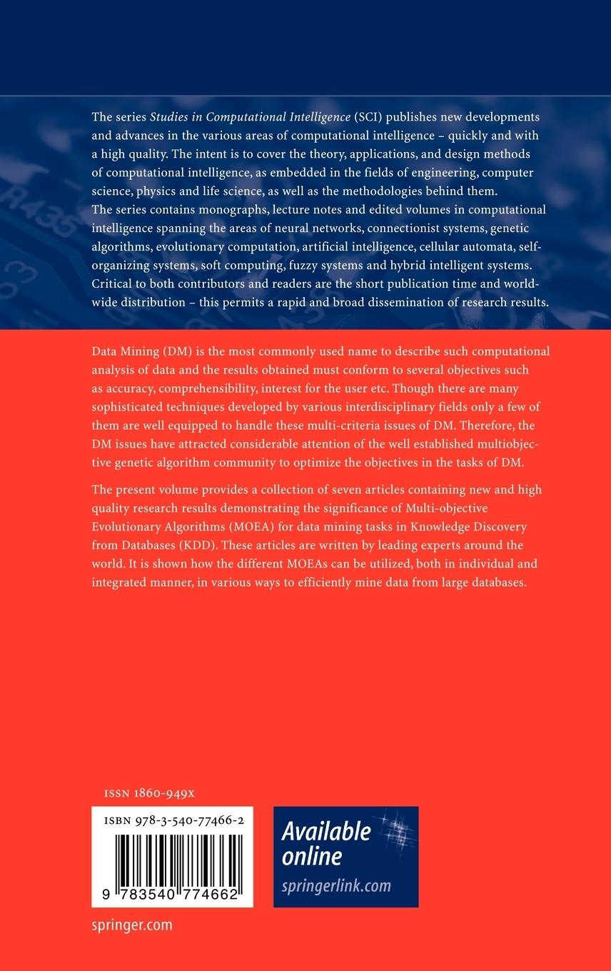 Rückseitencover Multi-Objective Evolutionary Algorithms for Knowledge Discovery from Databases
