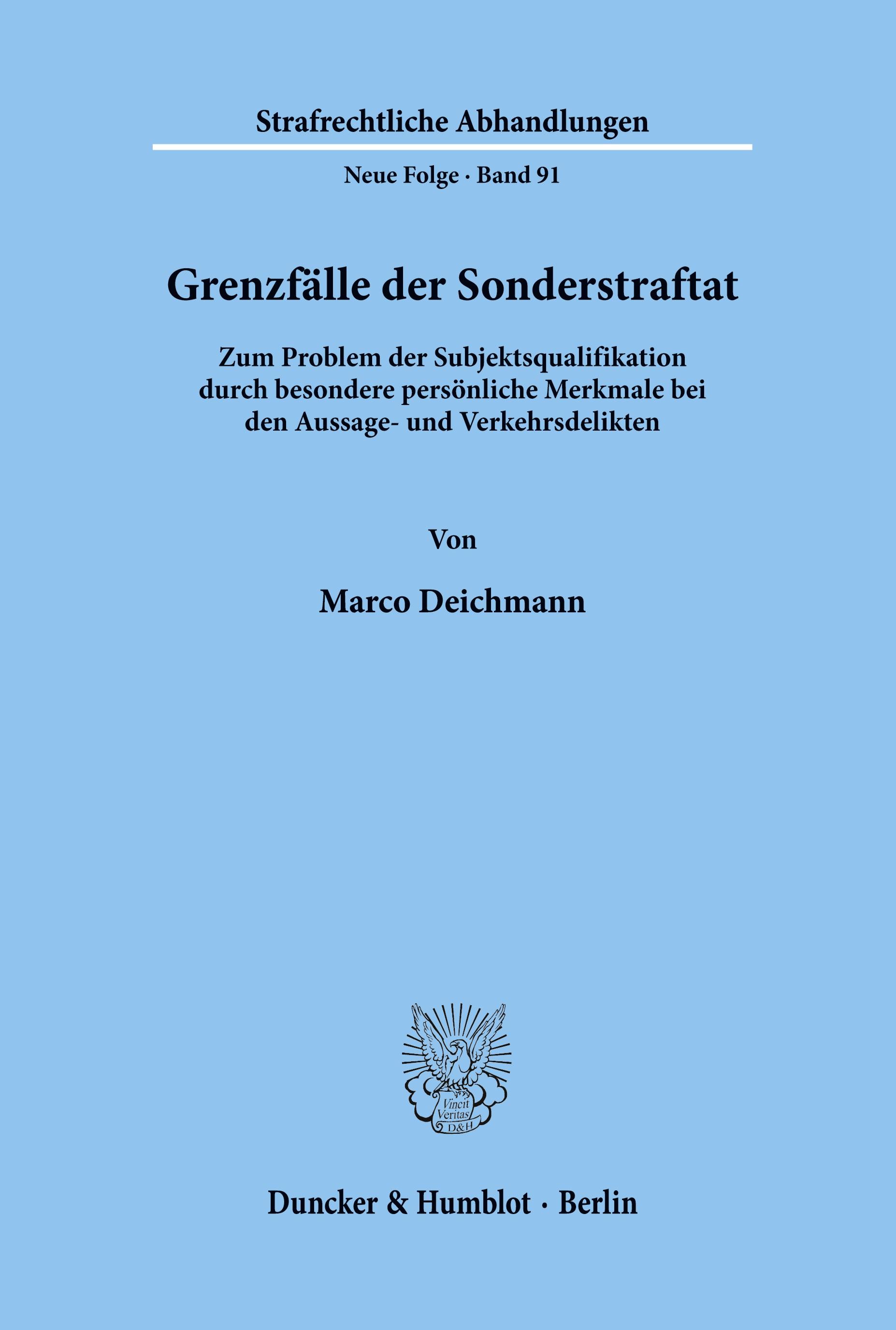 Vorderes Coverbild Grenzfälle der Sonderstraftat.