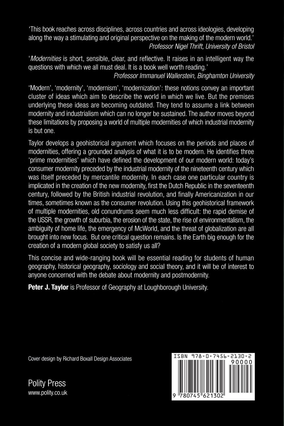 Rückseitencover Modernities