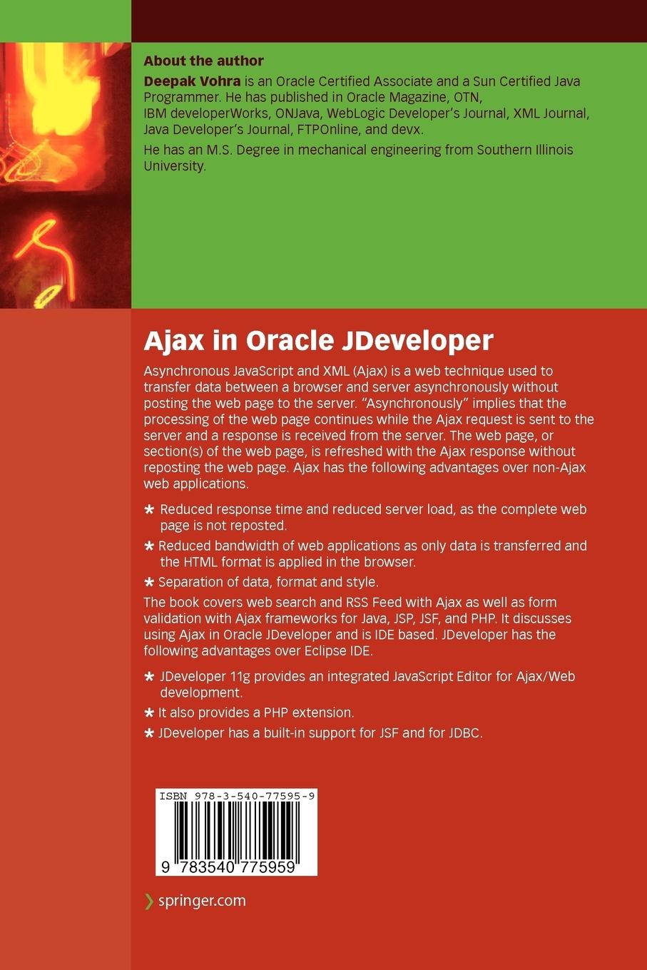 Rückseitencover Ajax in Oracle JDeveloper