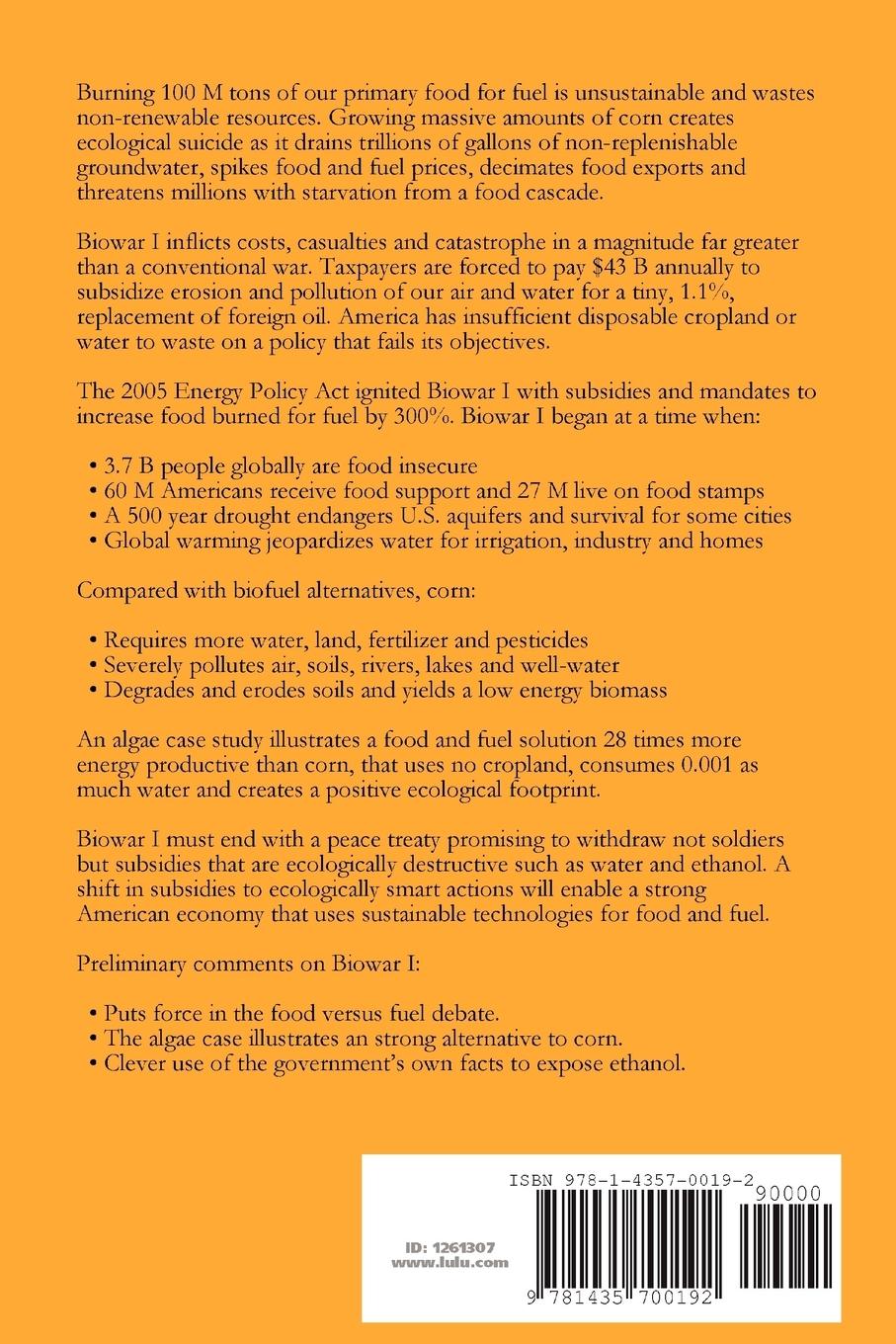 Rückseitencover Biowar I