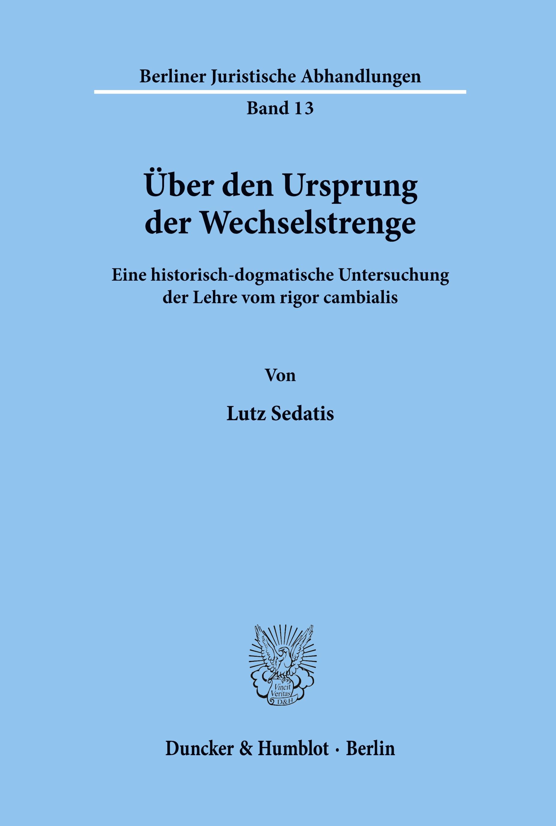 Vorderes Coverbild Über den Ursprung der Wechselstrenge.