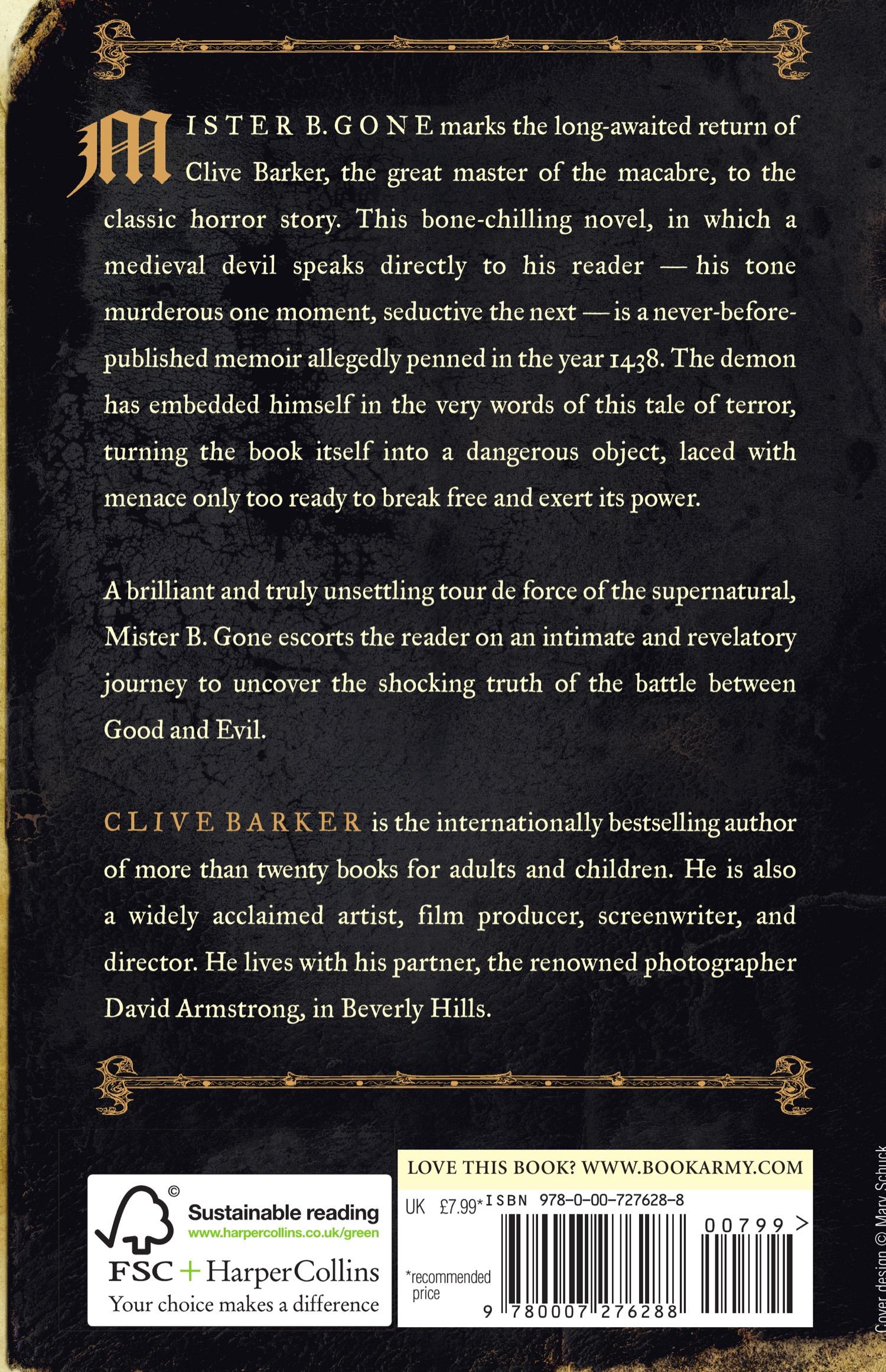 Rückseitencover Mister B. Gone