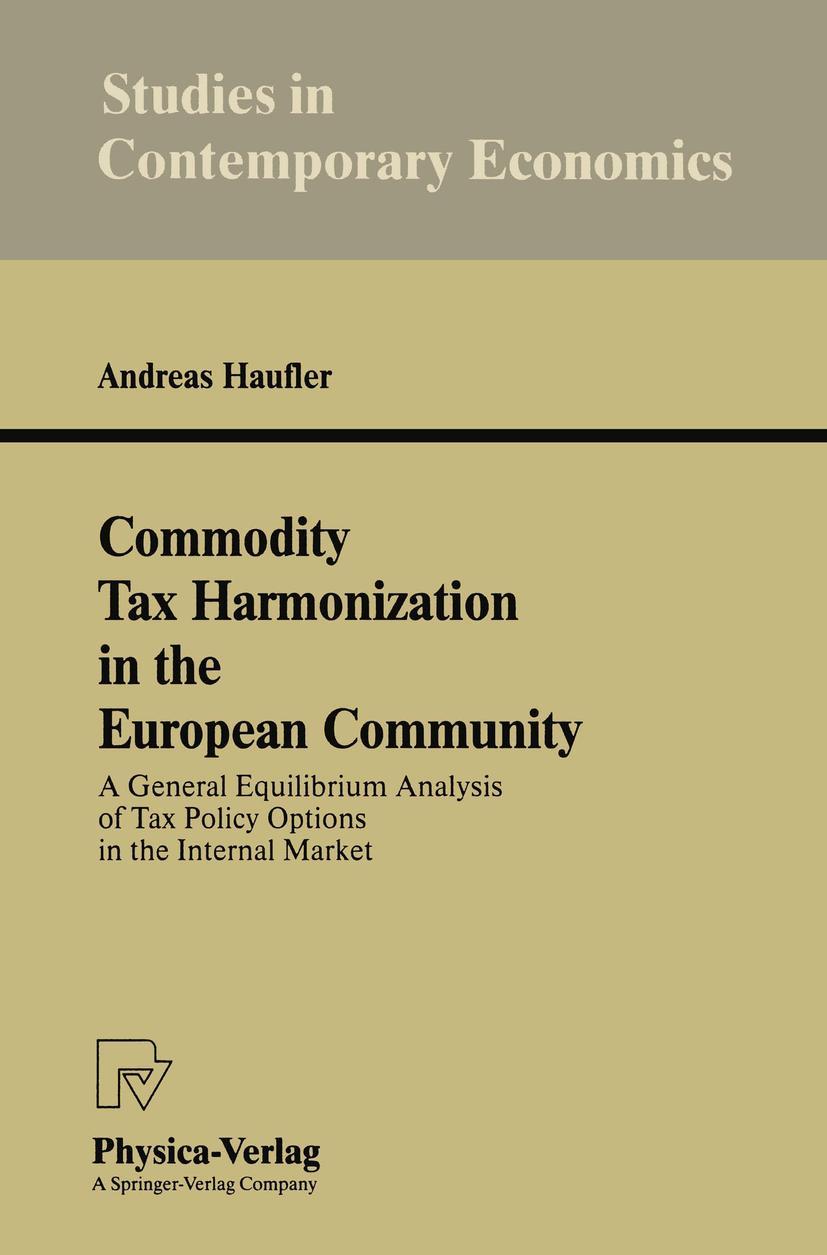 Vorderes Coverbild Commodity Tax Harmonization in the European Community