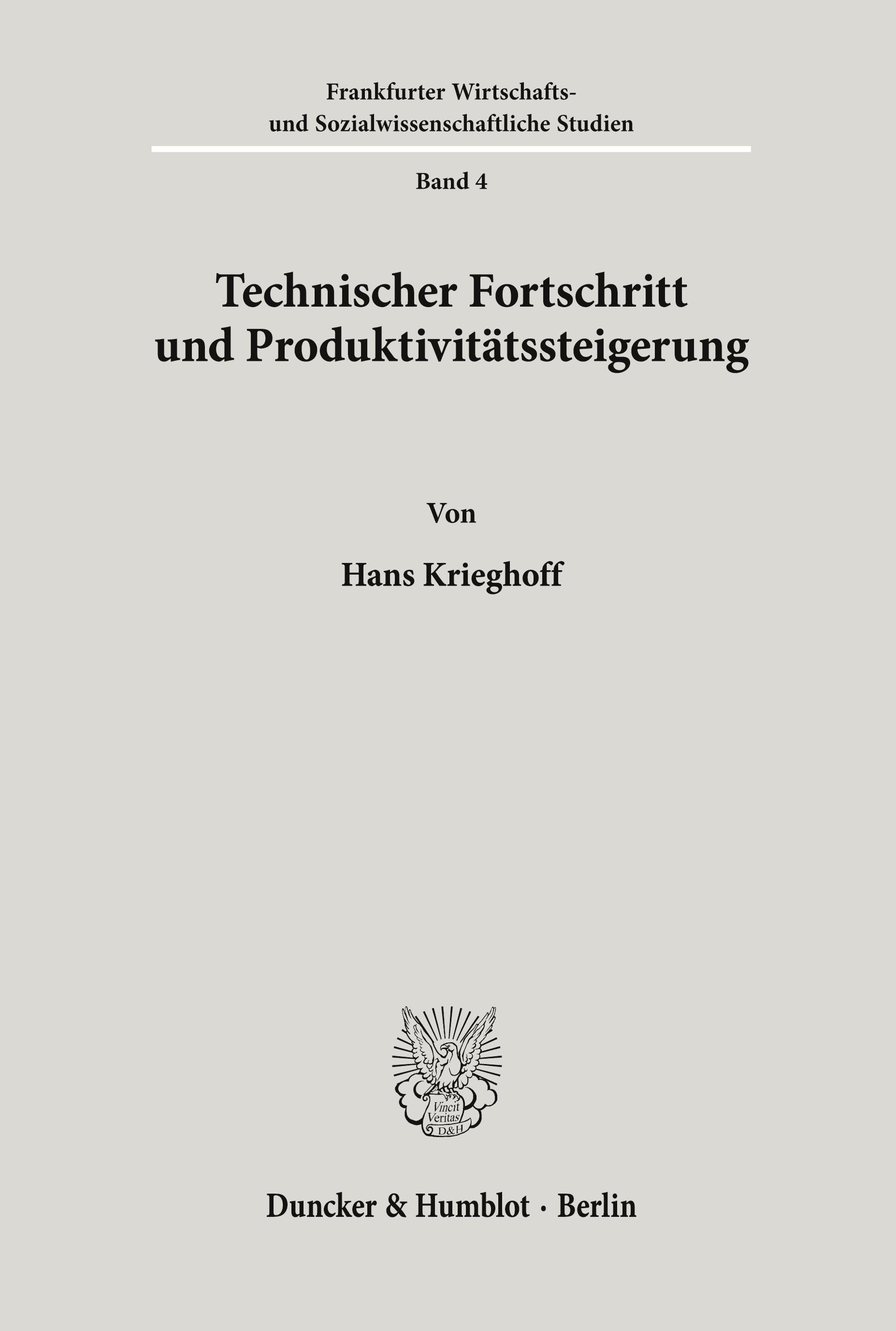 Vorderes Coverbild Technischer Fortschritt und Produktivitätssteigerung.