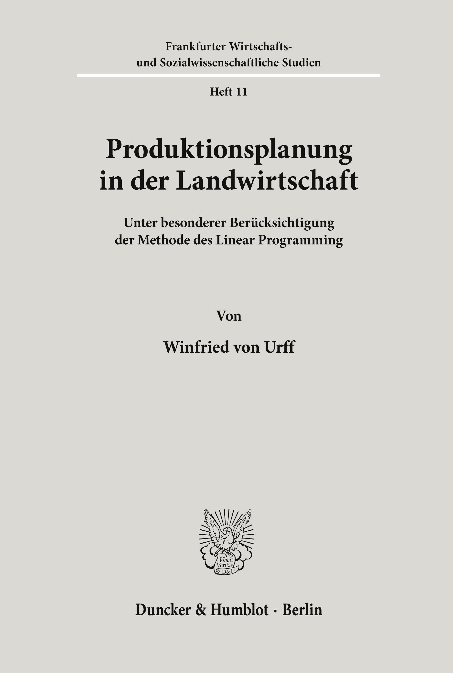 Vorderes Coverbild Produktionsplanung in der Landwirtschaft