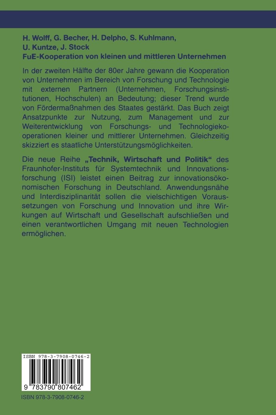Rückseitencover FuE-Kooperation von kleinen und mittleren Unternehmen