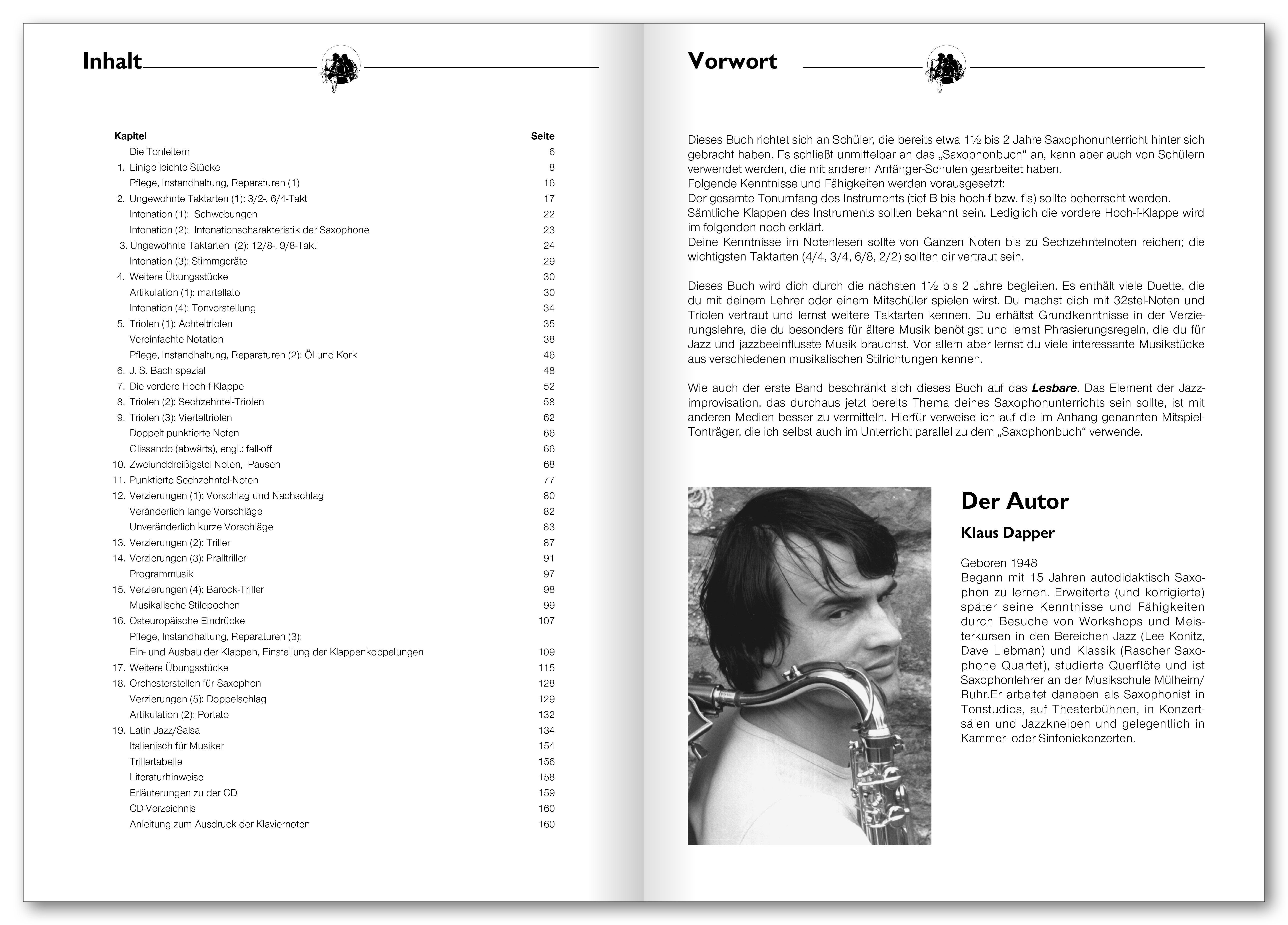 Beispielinhalt (Bild) Das Saxophonbuch 2 (Version Eb + Bb)