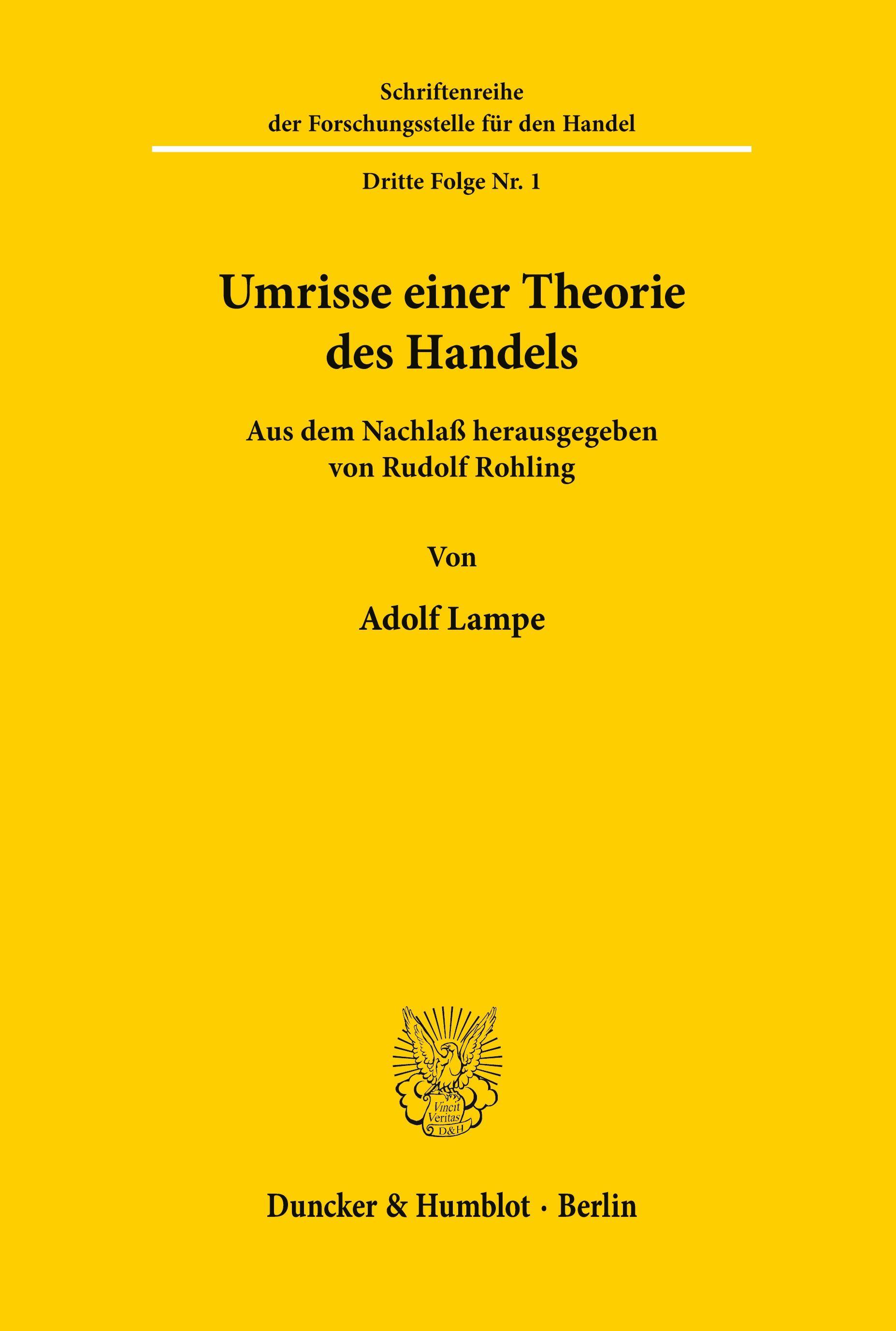 Vorderes Coverbild Umrisse einer Theorie des Handels.