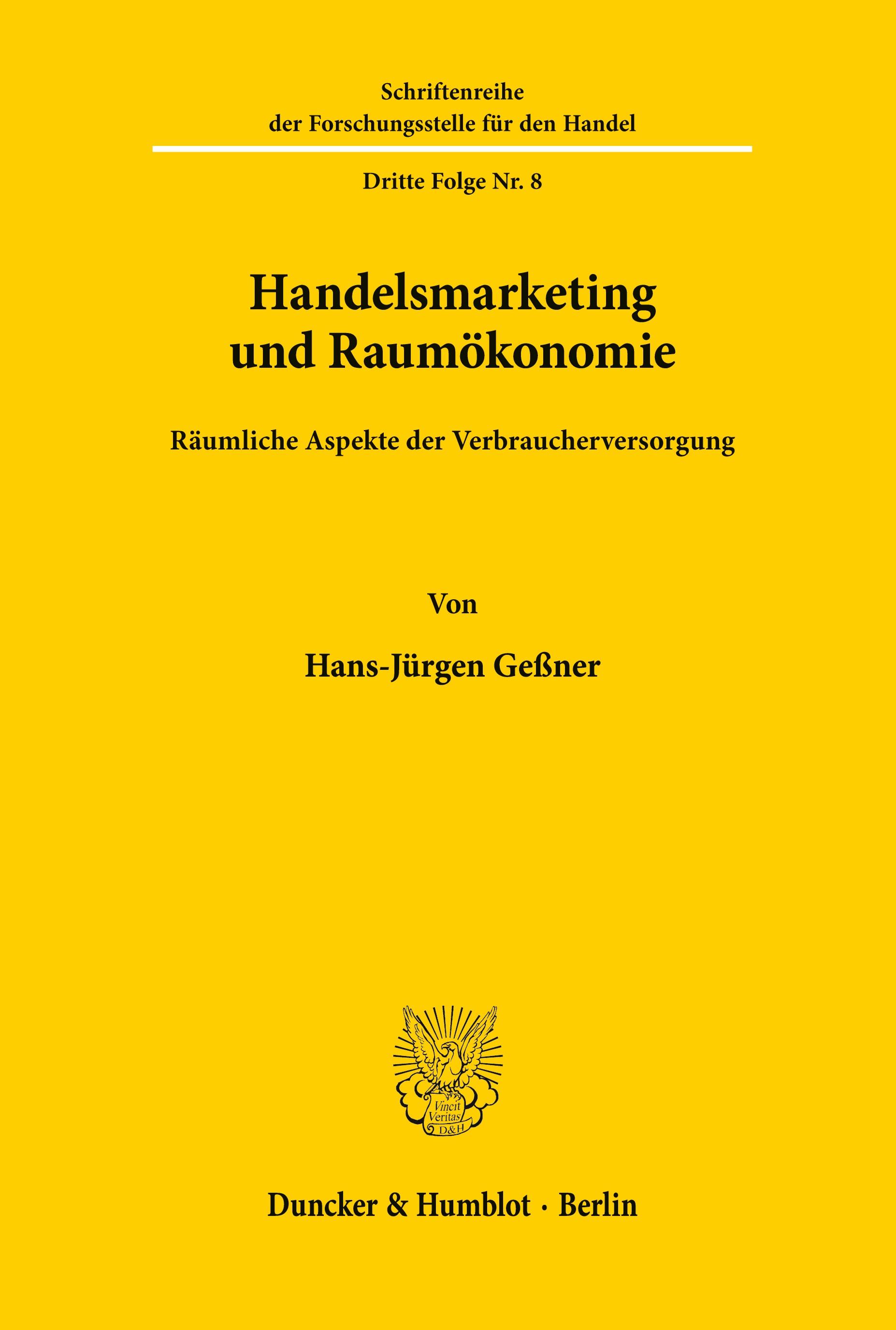 Vorderes Coverbild Handelsmarketing und Raumökonomie.