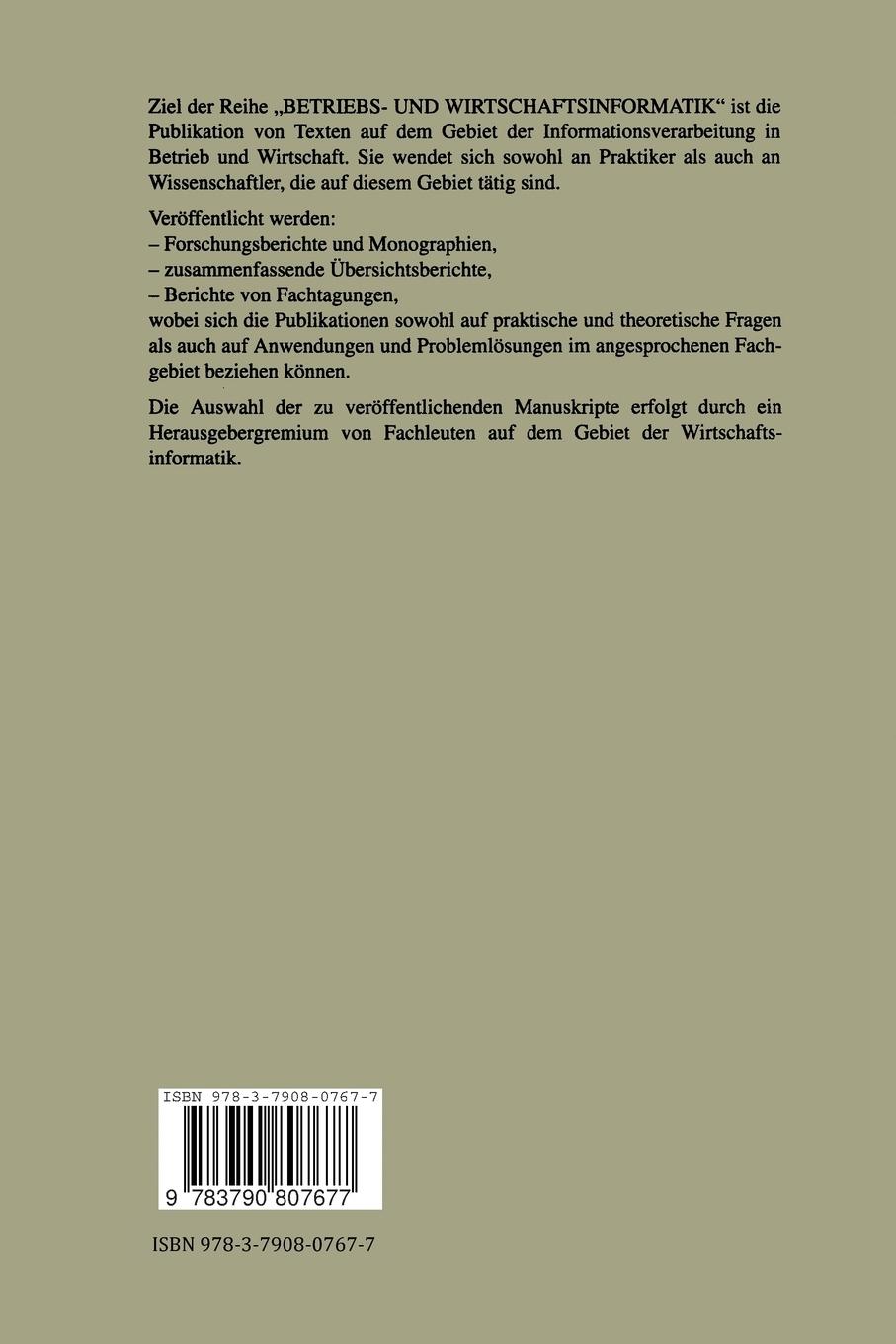 Rückseitencover Konzepte des Informationssystem-Managements