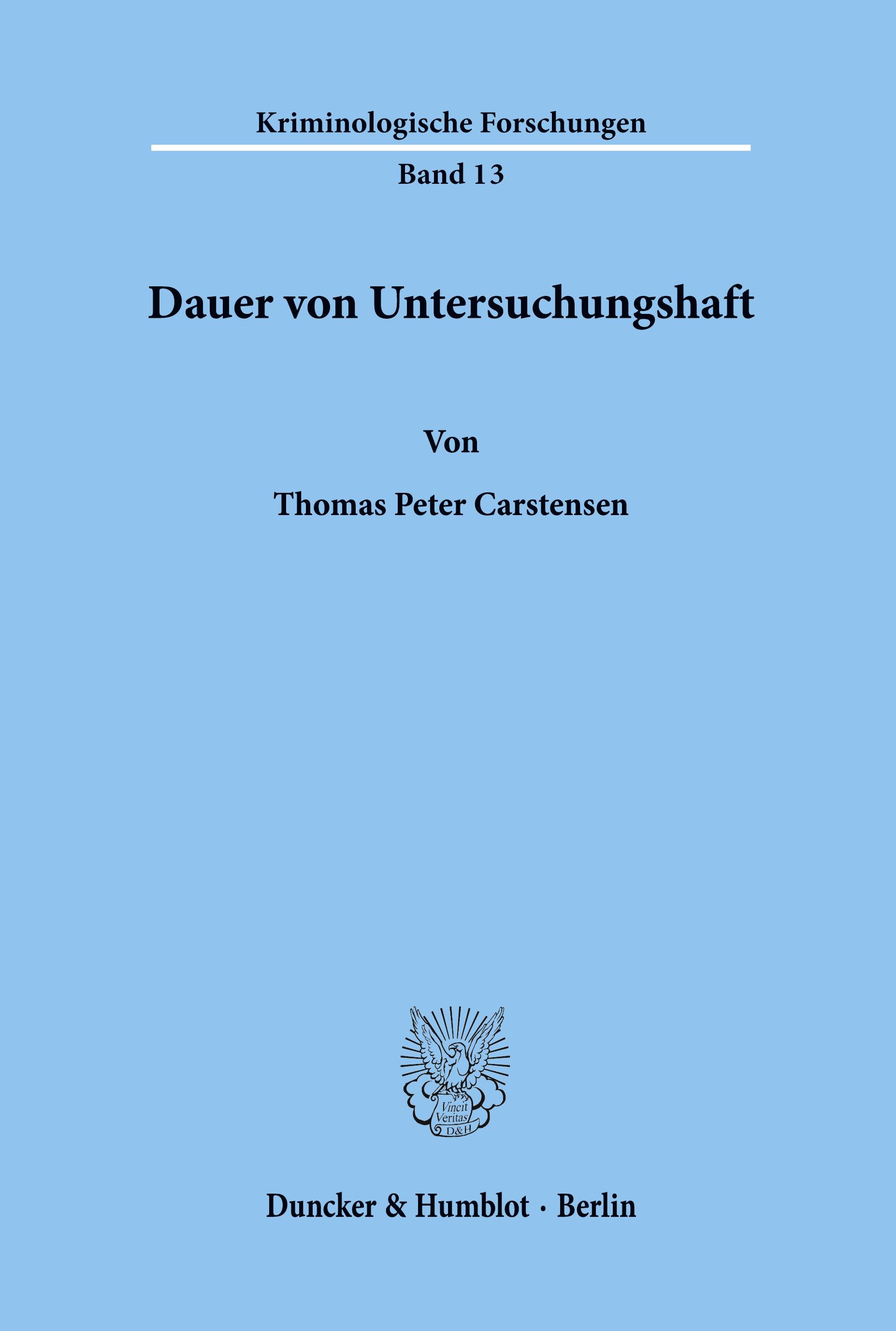 Vorderes Coverbild Dauer von Untersuchungshaft.