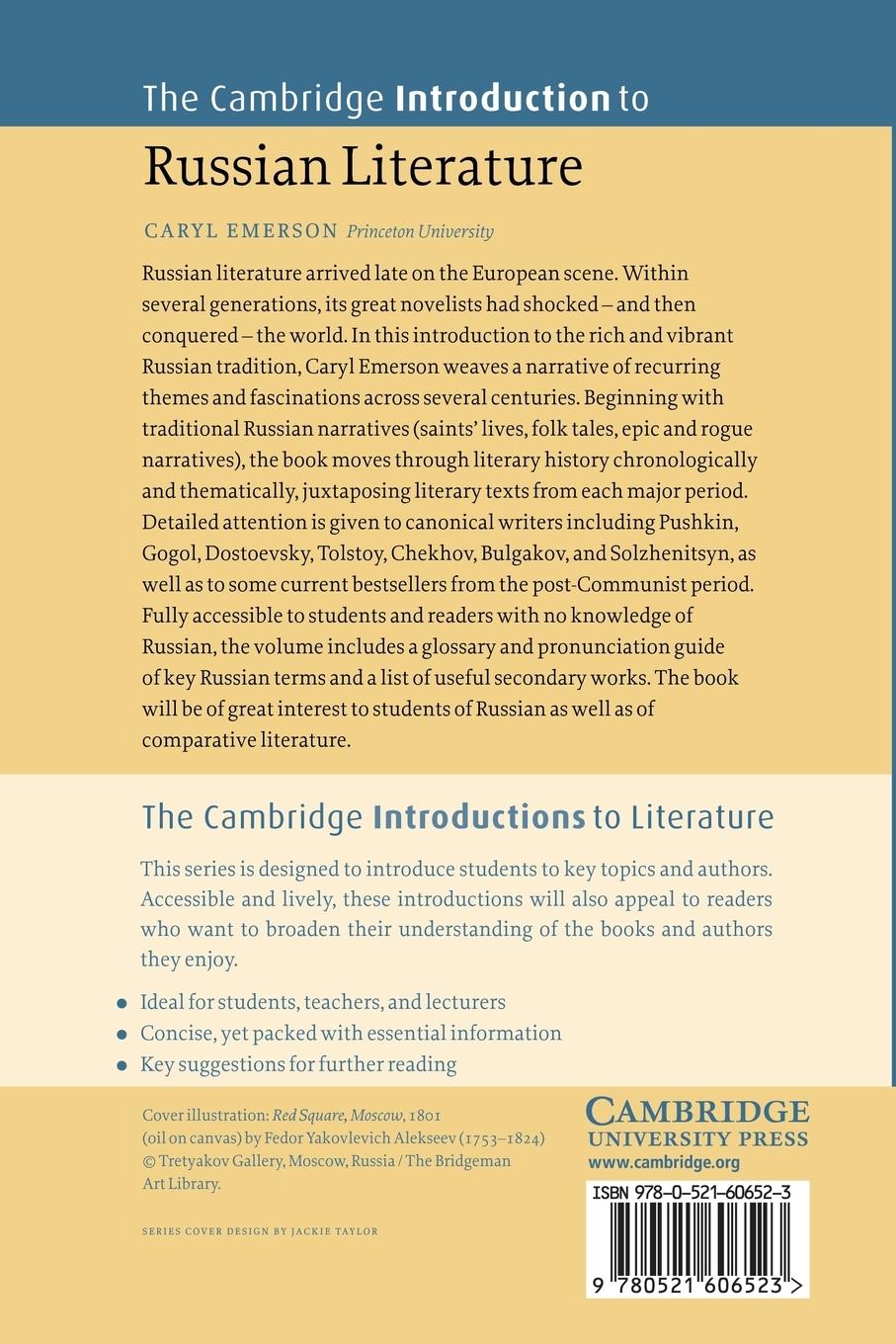 Rückseitencover The Cambridge Introduction to Russian Literature