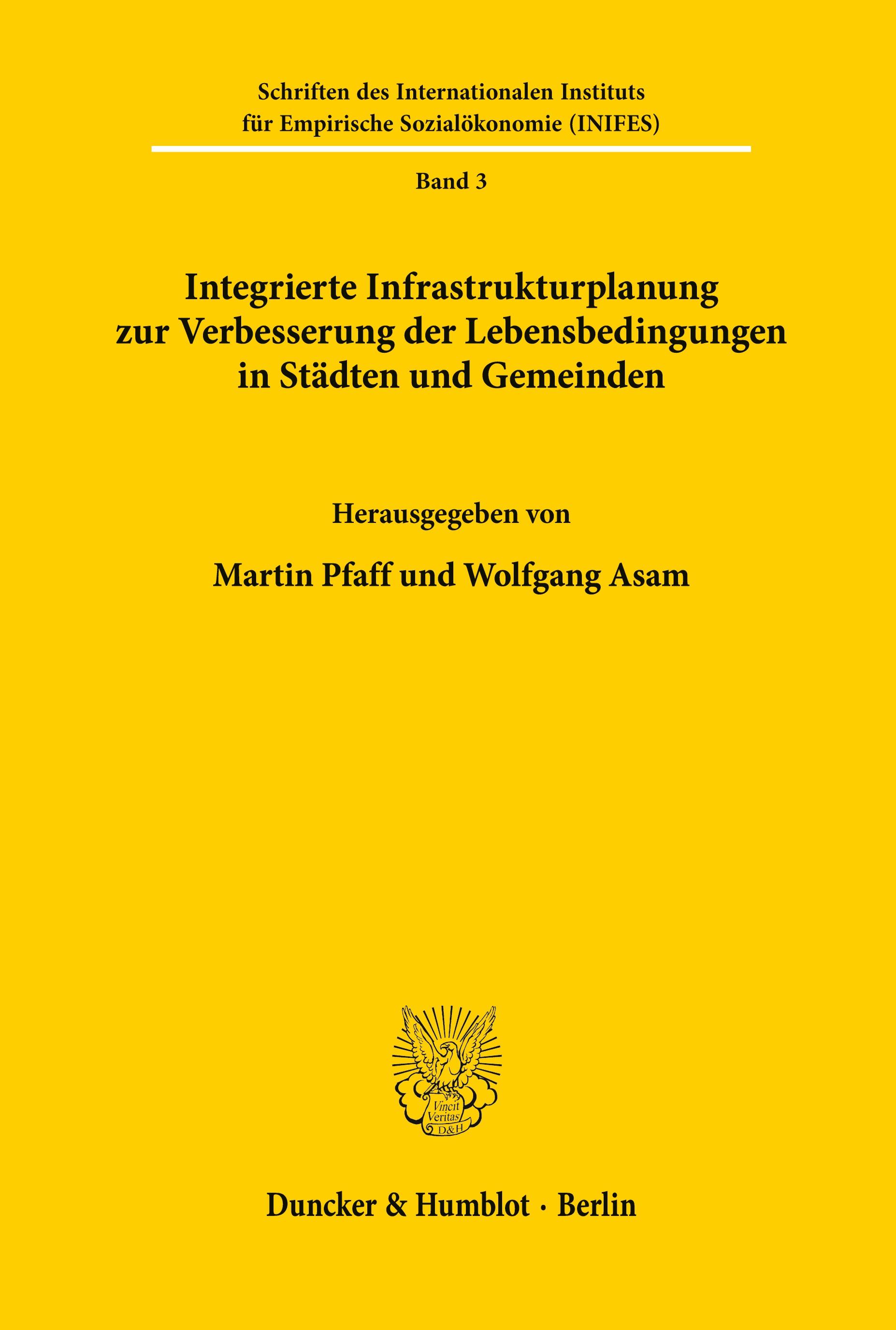Vorderes Coverbild Integrierte Infrastrukturplanung zur Verbesserung der Lebensbedingungen in Städten und Gemeinden.