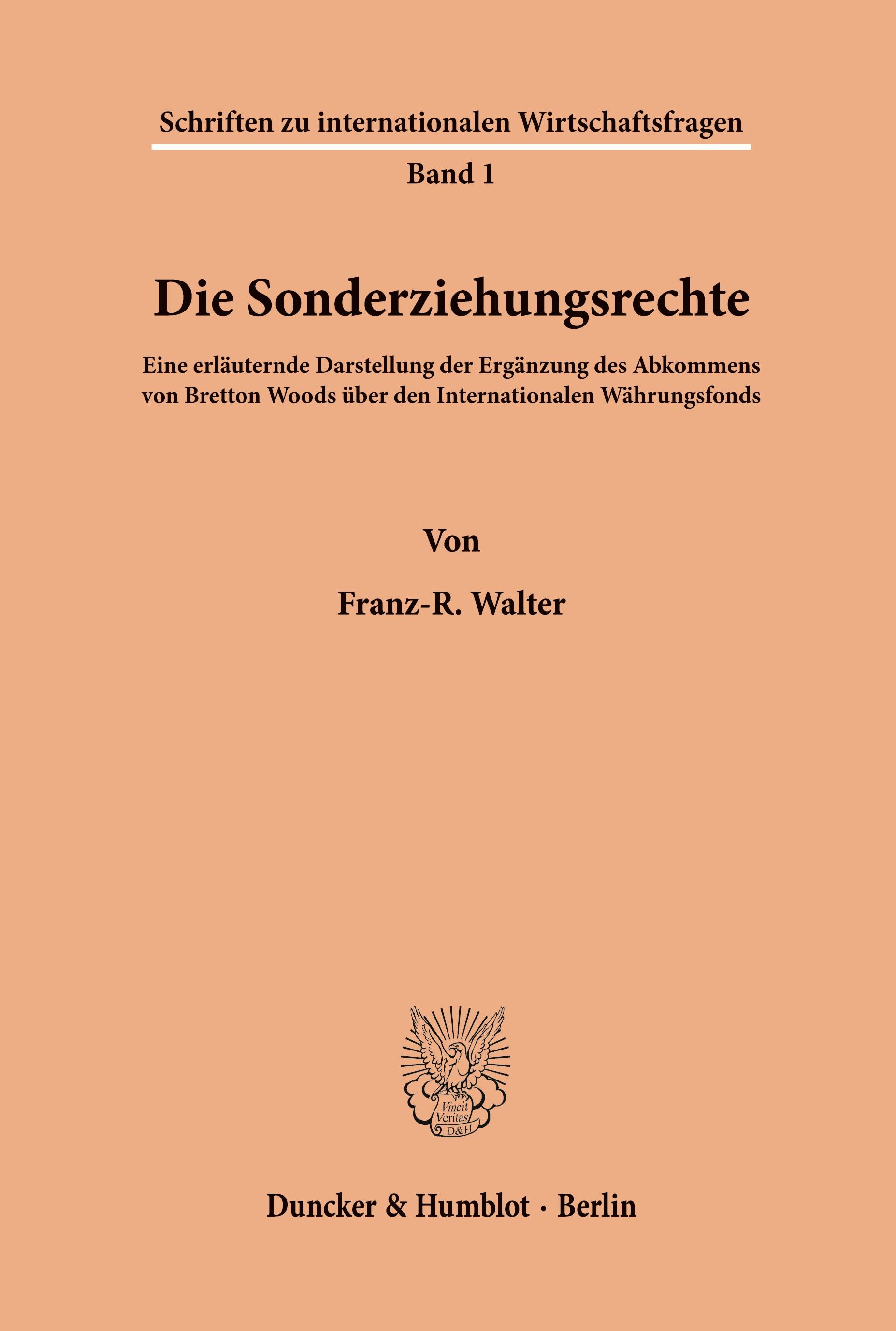 Vorderes Coverbild Die Sonderziehungsrechte.