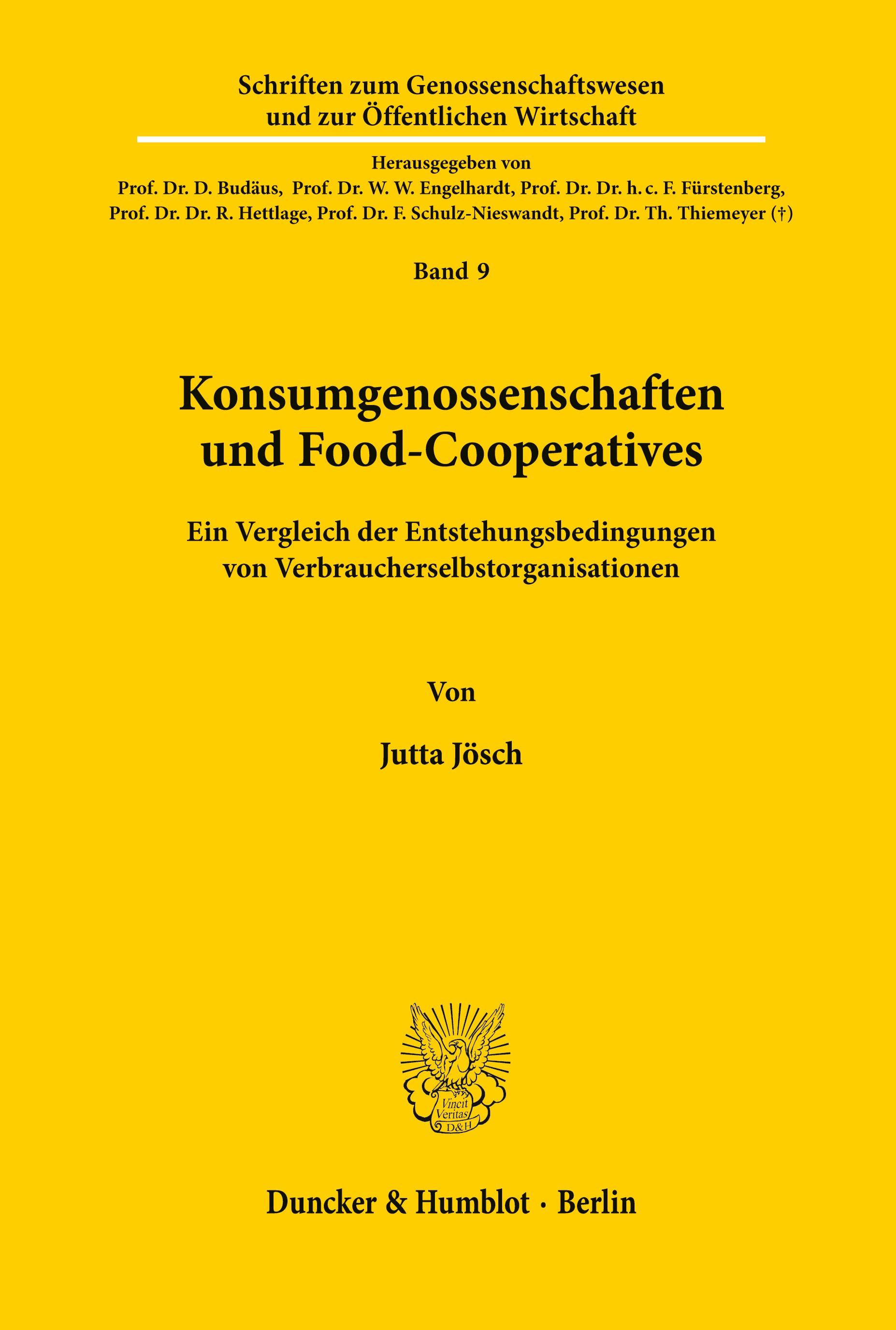 Vorderes Coverbild Konsumgenossenschaften und Food-Cooperatives.