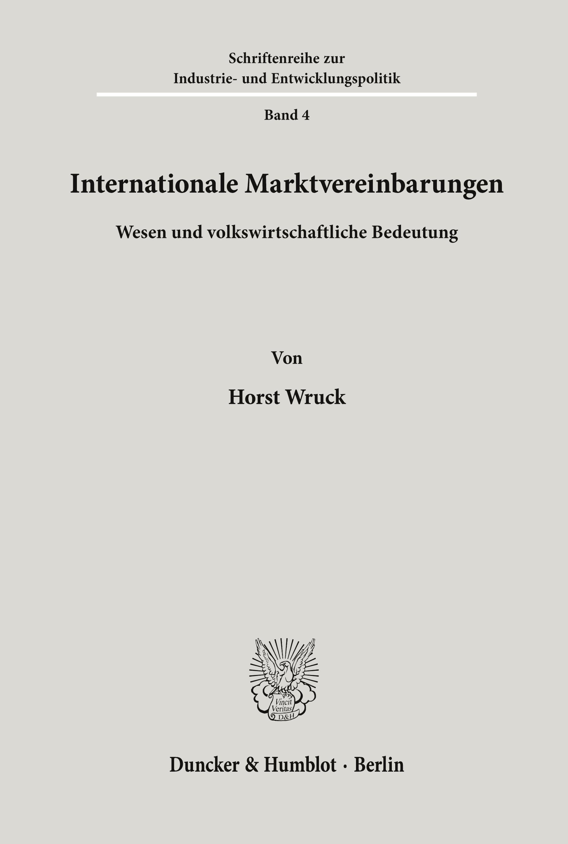 Vorderes Coverbild Internationale Marktvereinbarungen.