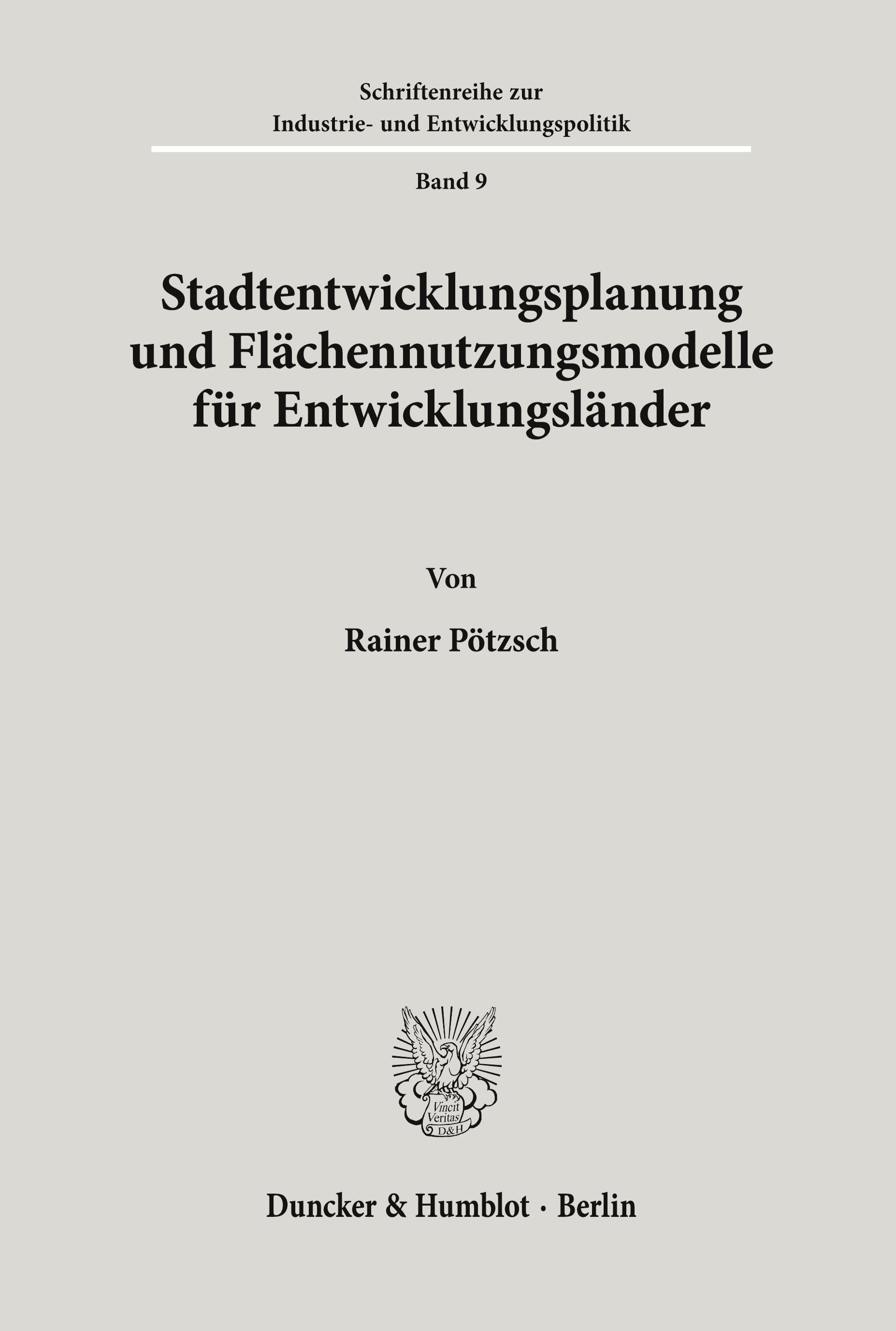 Vorderes Coverbild Stadtentwicklungsplanung und Flächennutzungsmodelle für Entwicklungsländer.