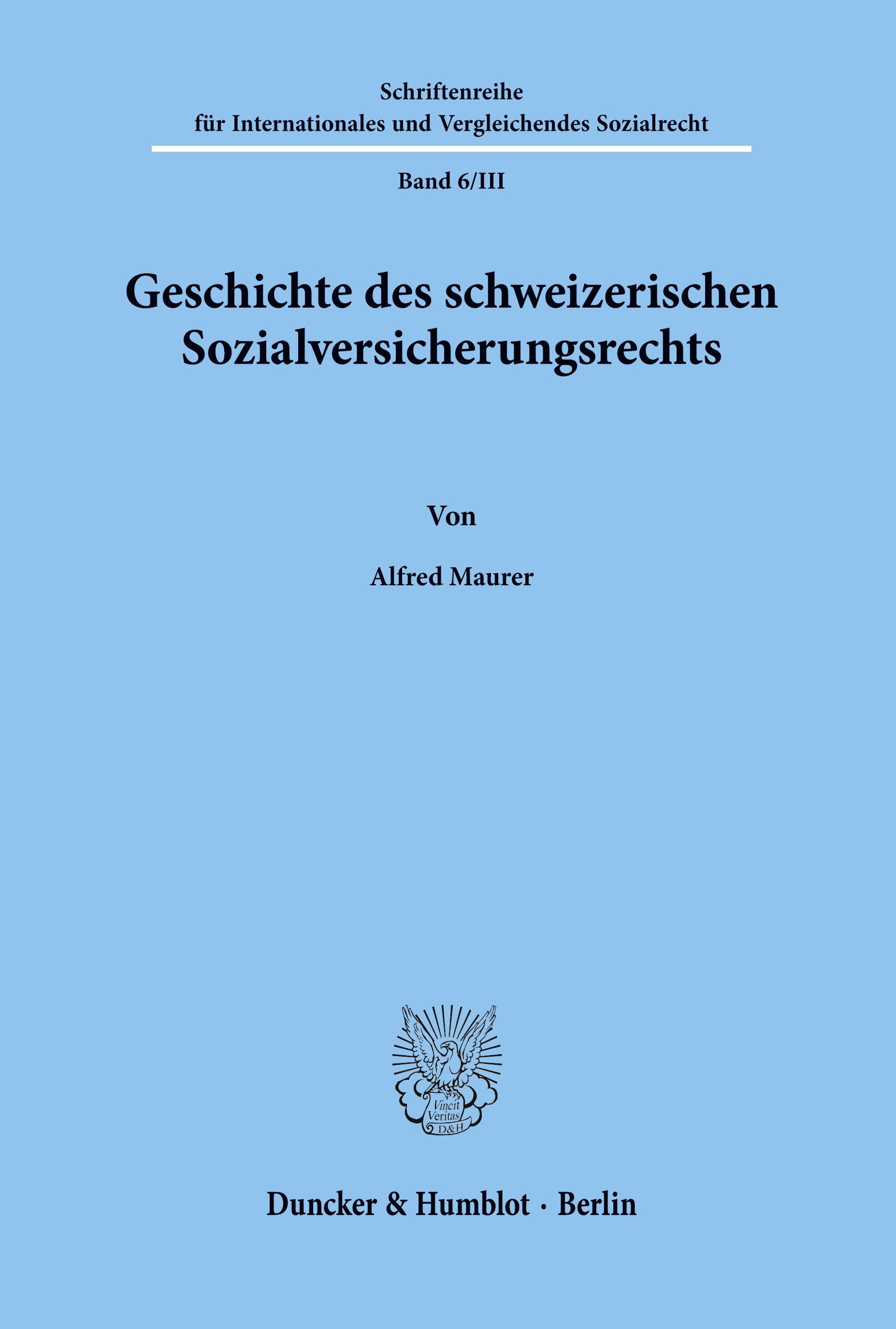 Vorderes Coverbild Geschichte des schweizerischen Sozialversicherungsrechts.