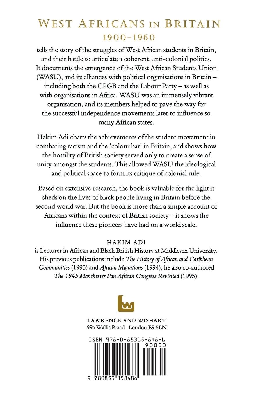 Rückseitencover West Africans in Britain: 1900-1960 Nationalism, Pan Africanism and Communism