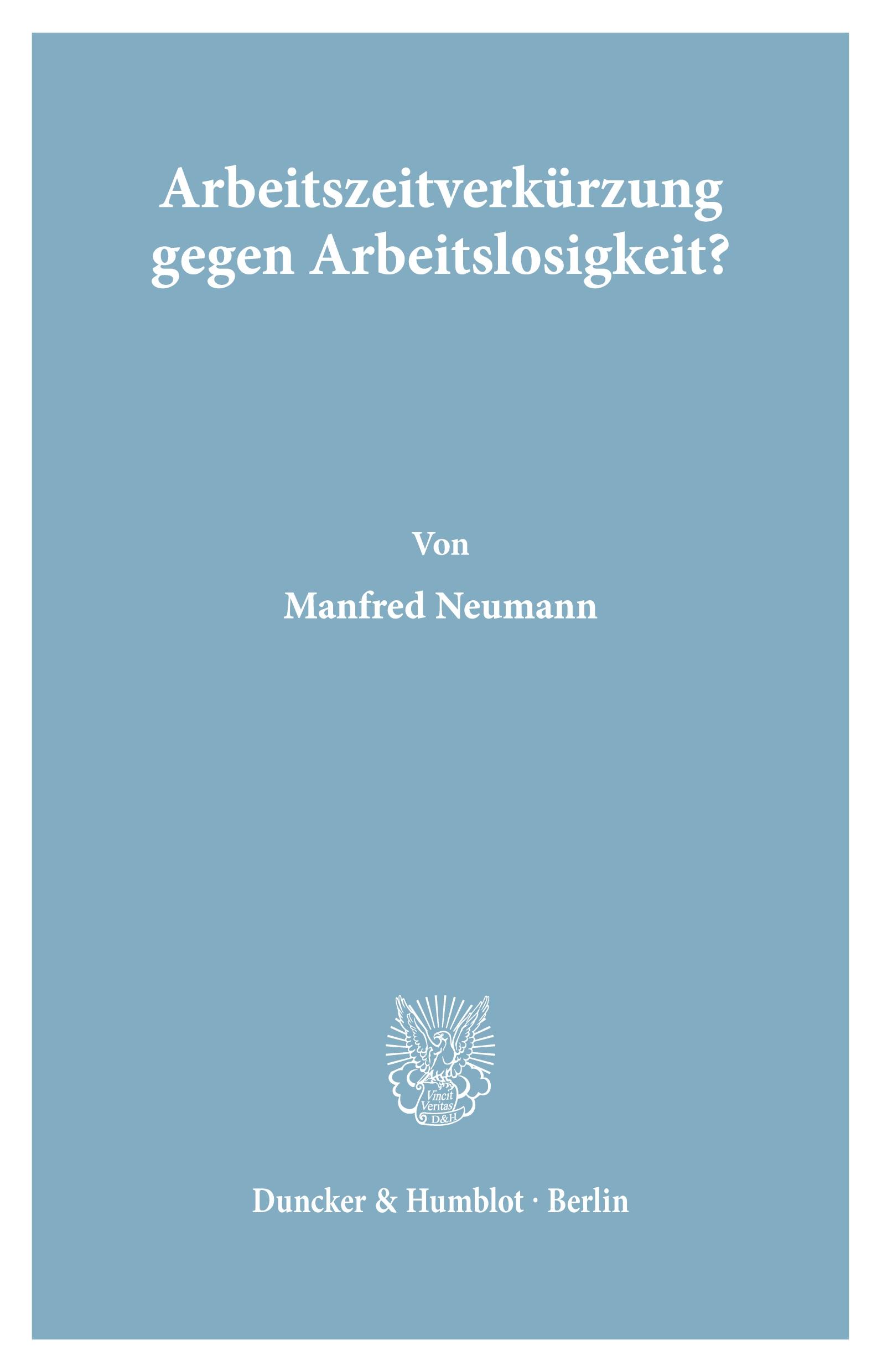 Vorderes Coverbild Arbeitszeitverkürzung gegen Arbeitslosigkeit?