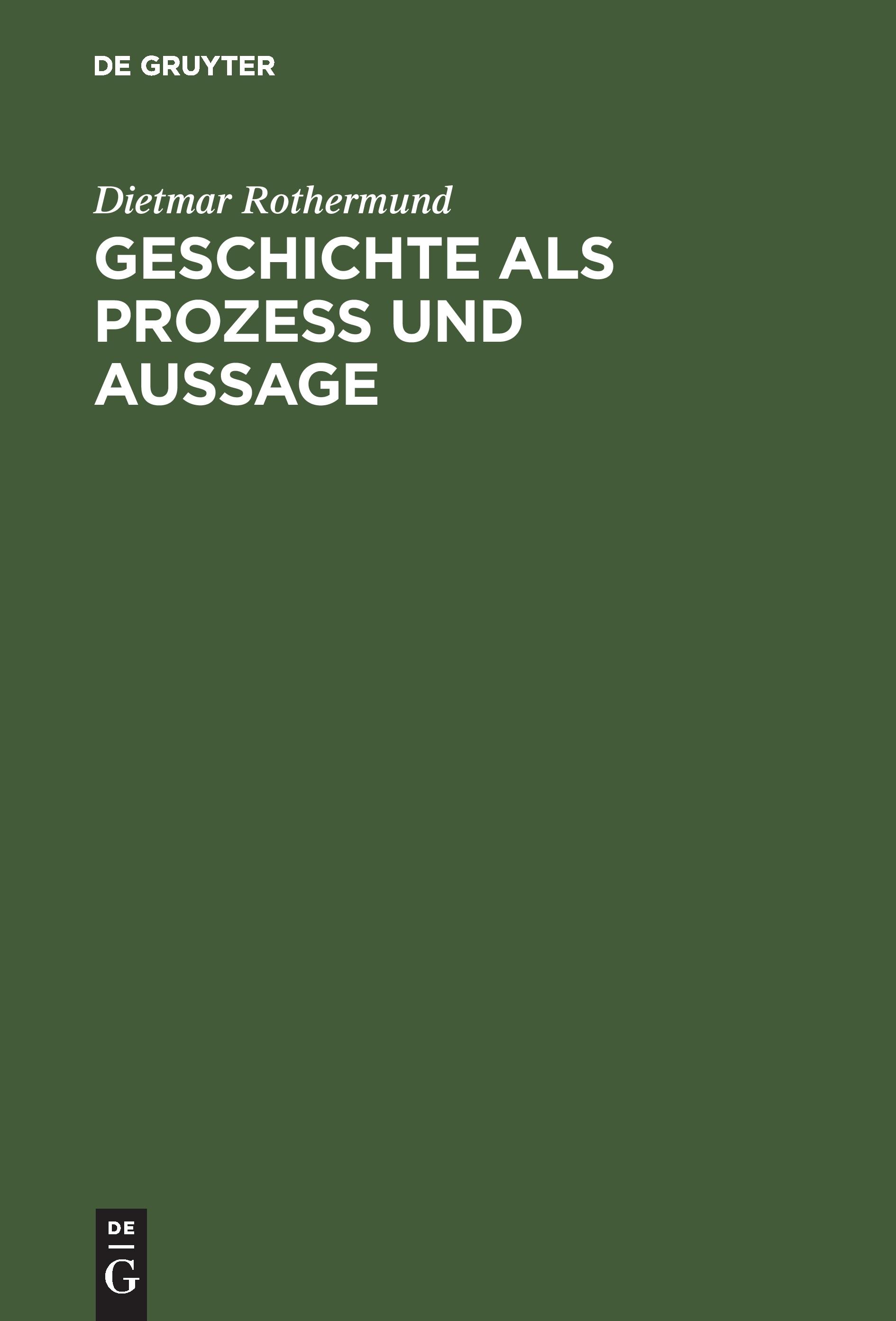 Vorderes Coverbild Geschichte als Prozess und Aussage