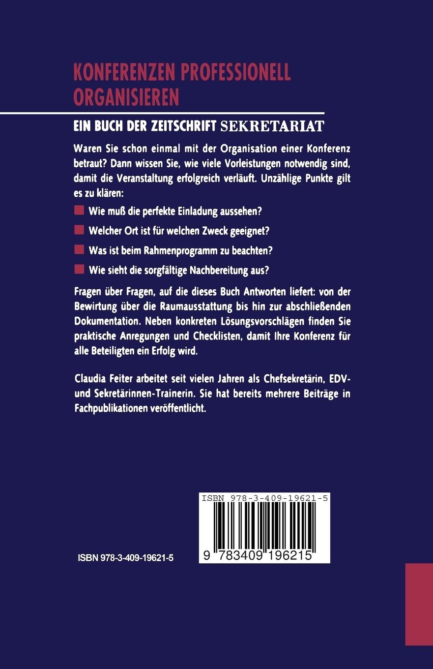 Rückseitencover Konferenzen Professionell Organisieren