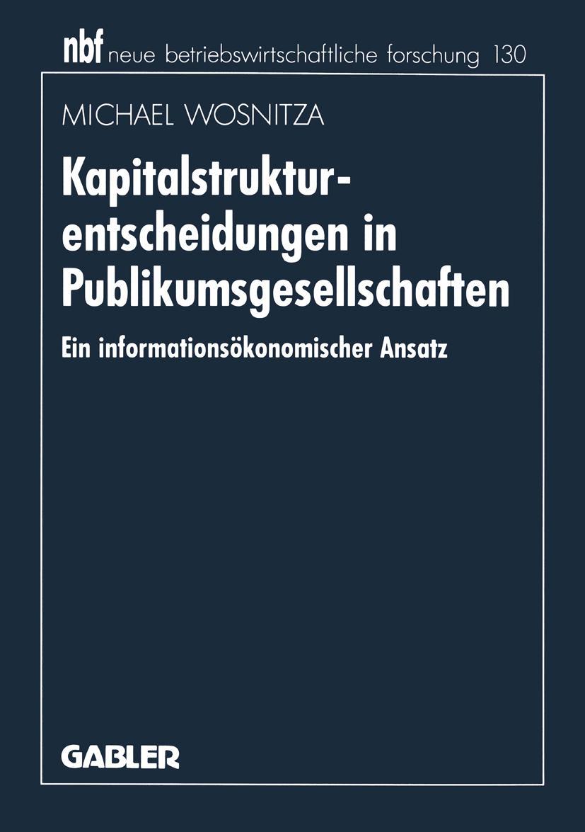 Vorderes Coverbild Kapitalstrukturentscheidungen in Publikumsgesellschaften