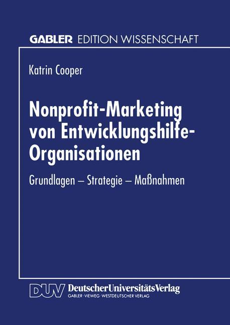 Vorderes Coverbild Nonprofit-Marketing von Entwicklungshilfe-Organisationen