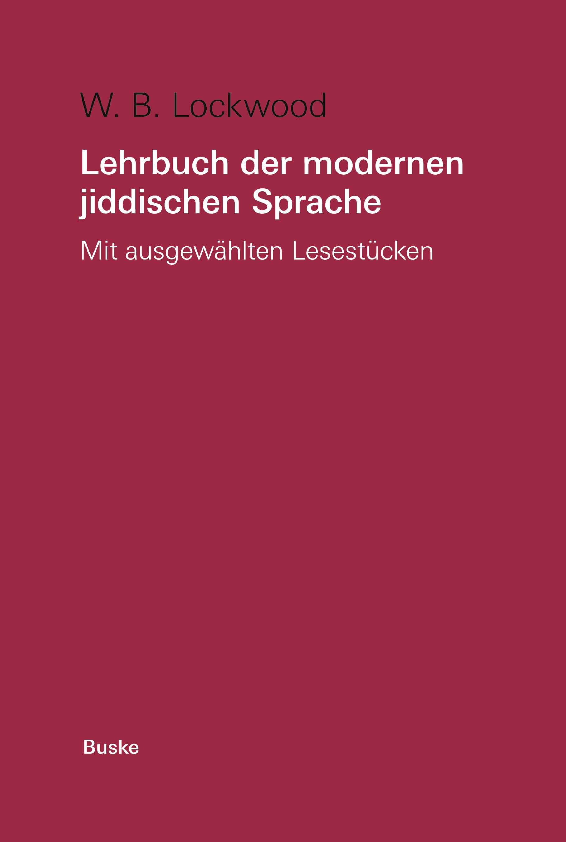 Vorderes Coverbild Lehrbuch der modernen jiddischen Sprache