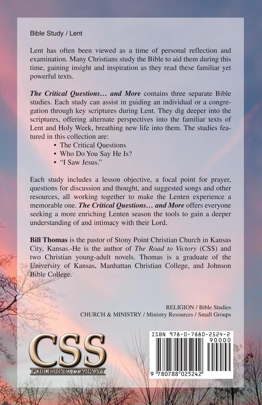 Rückseitencover CRITICAL QUESTIONS...AND MORE, THE