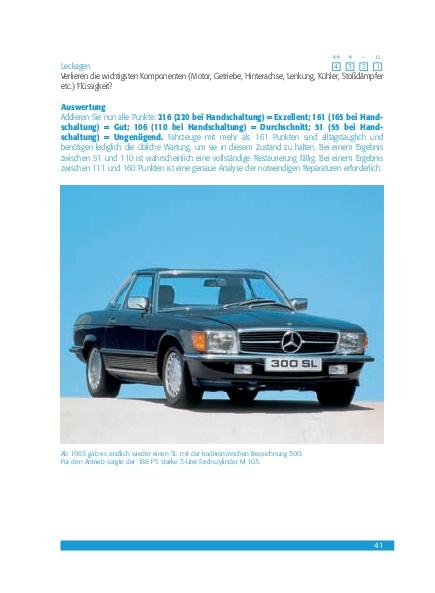 Beispielinhalt (Bild) Praxisratgeber Klassikerkauf Mercedes Benz 280-560 SL & SLC (R/C 107)