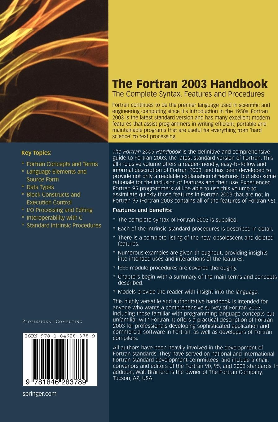 Rückseitencover The Fortran 2003 Handbook