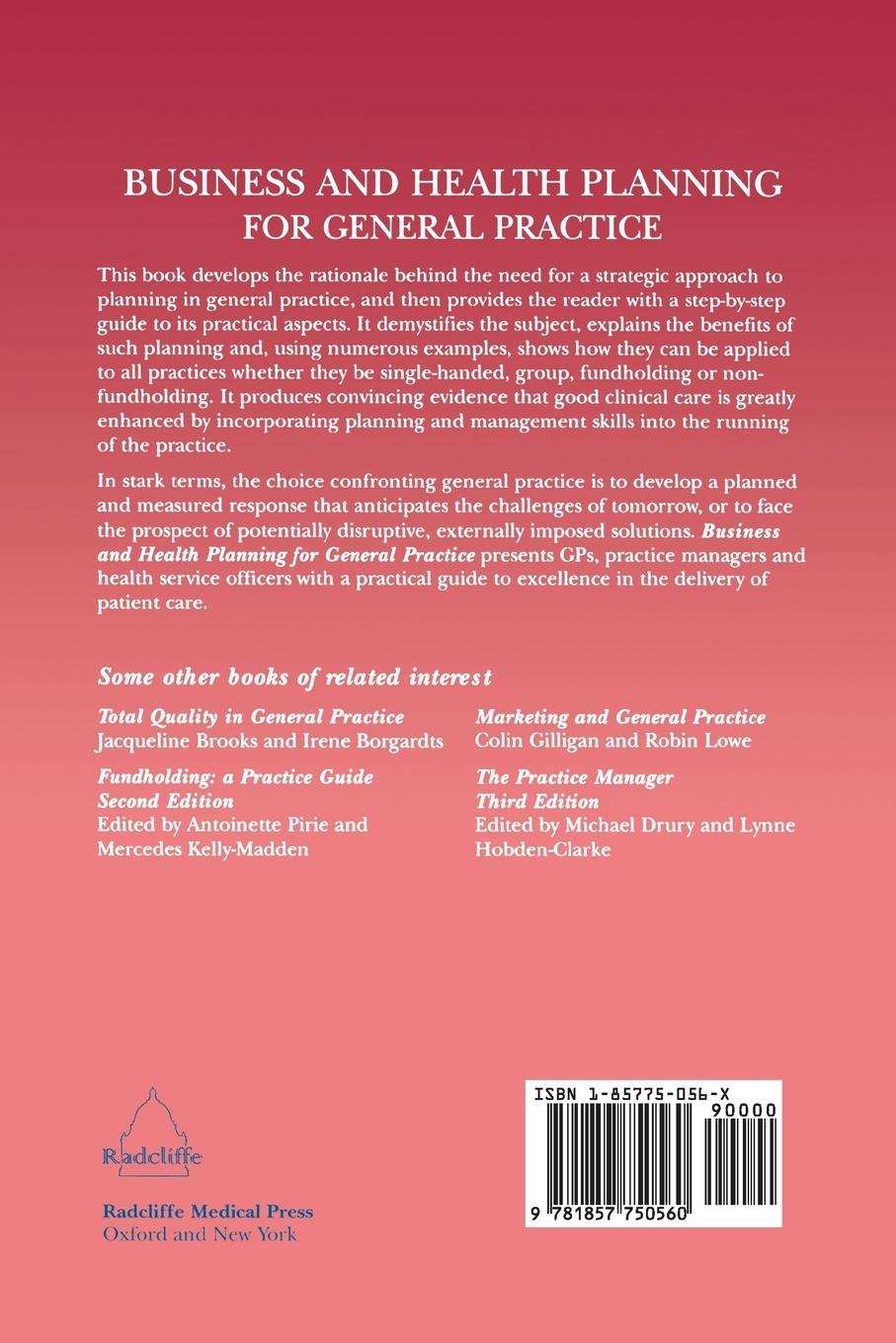 Rückseitencover Business and Health Planning in General Practice
