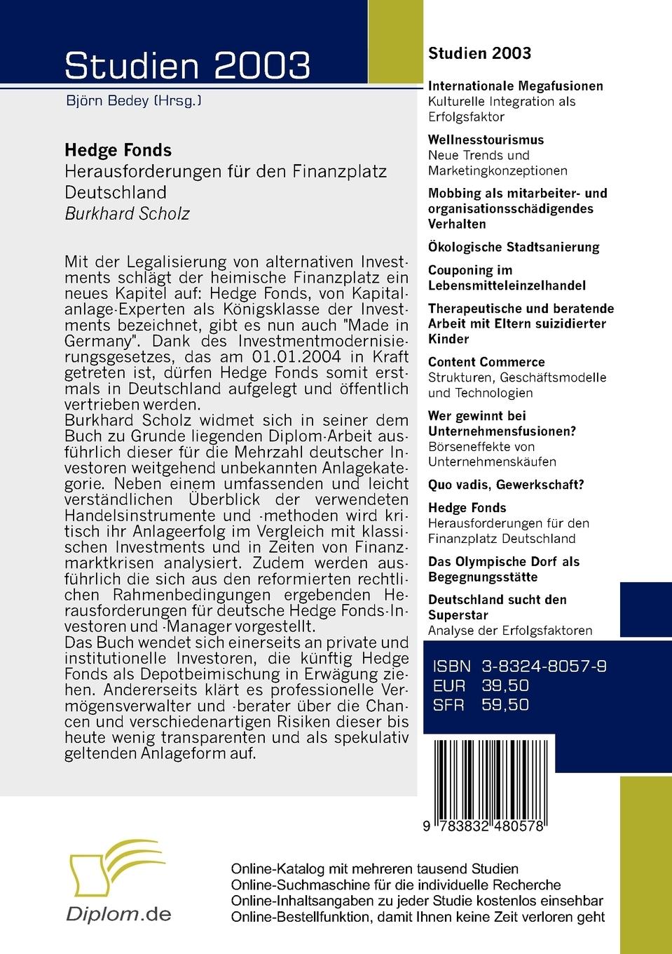 Rückseitencover Hedge Fonds