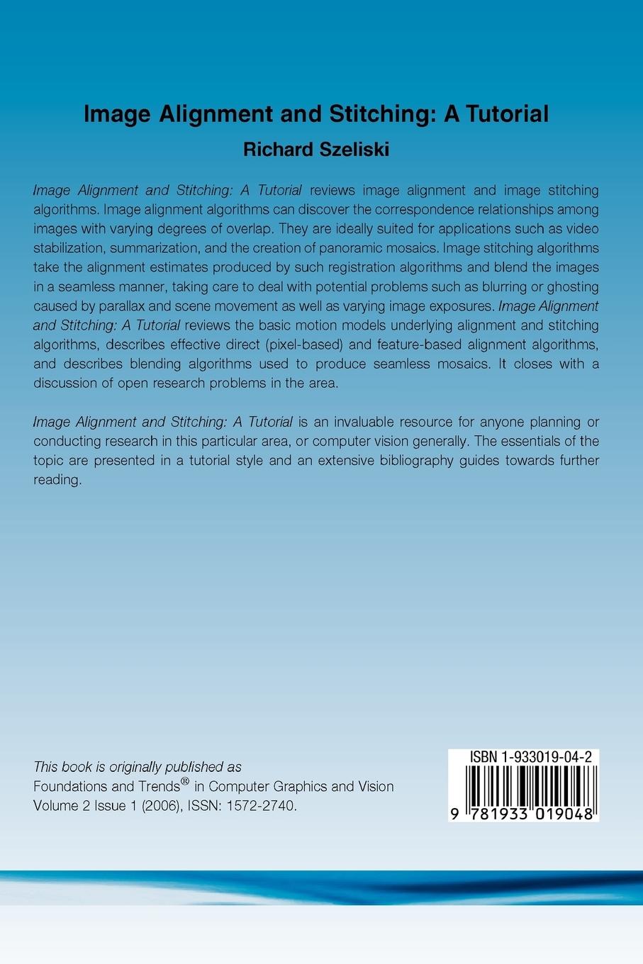 Rückseitencover Image Alignment and Stitching
