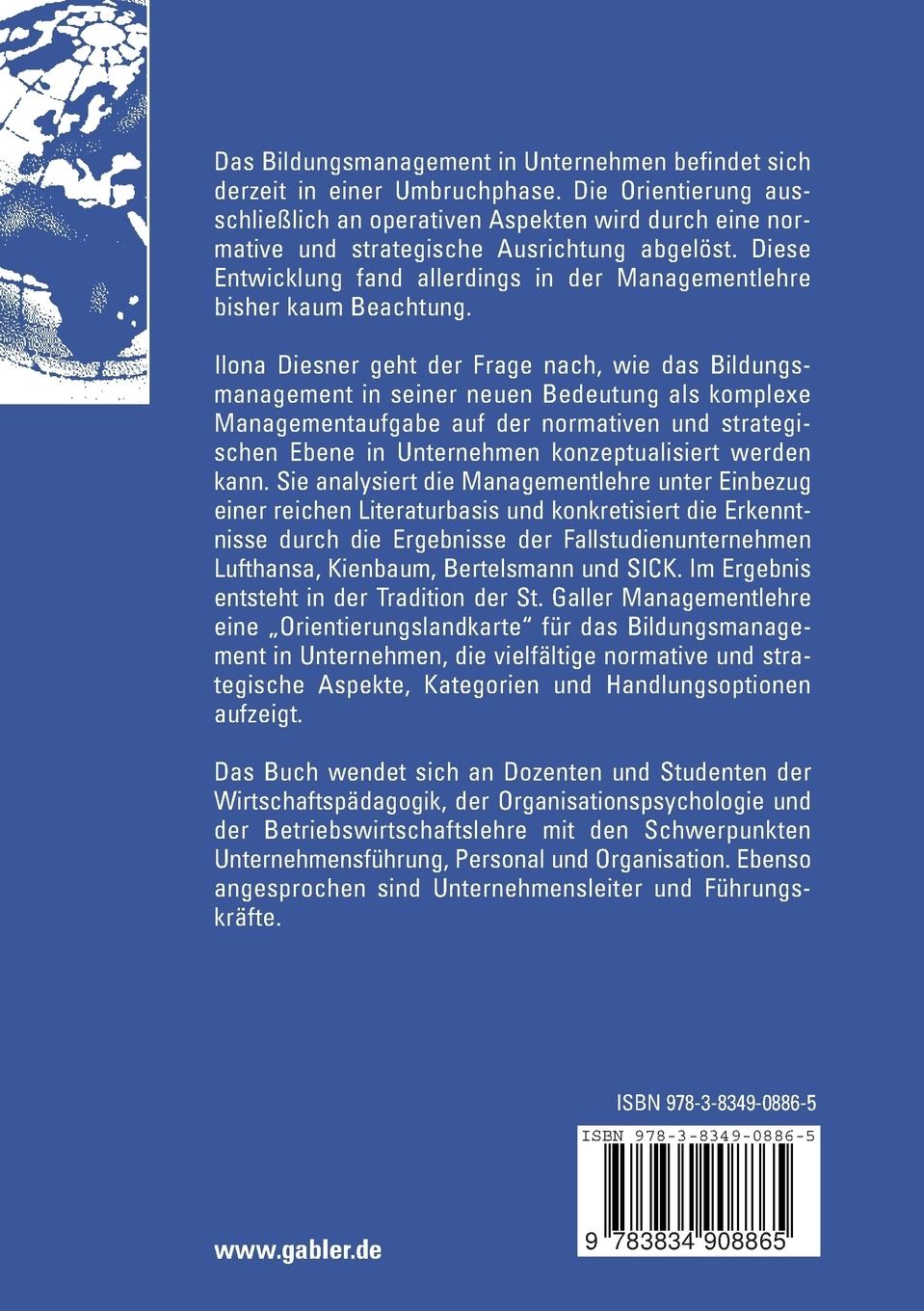 Rückseitencover Bildungsmanagement in Unternehmen