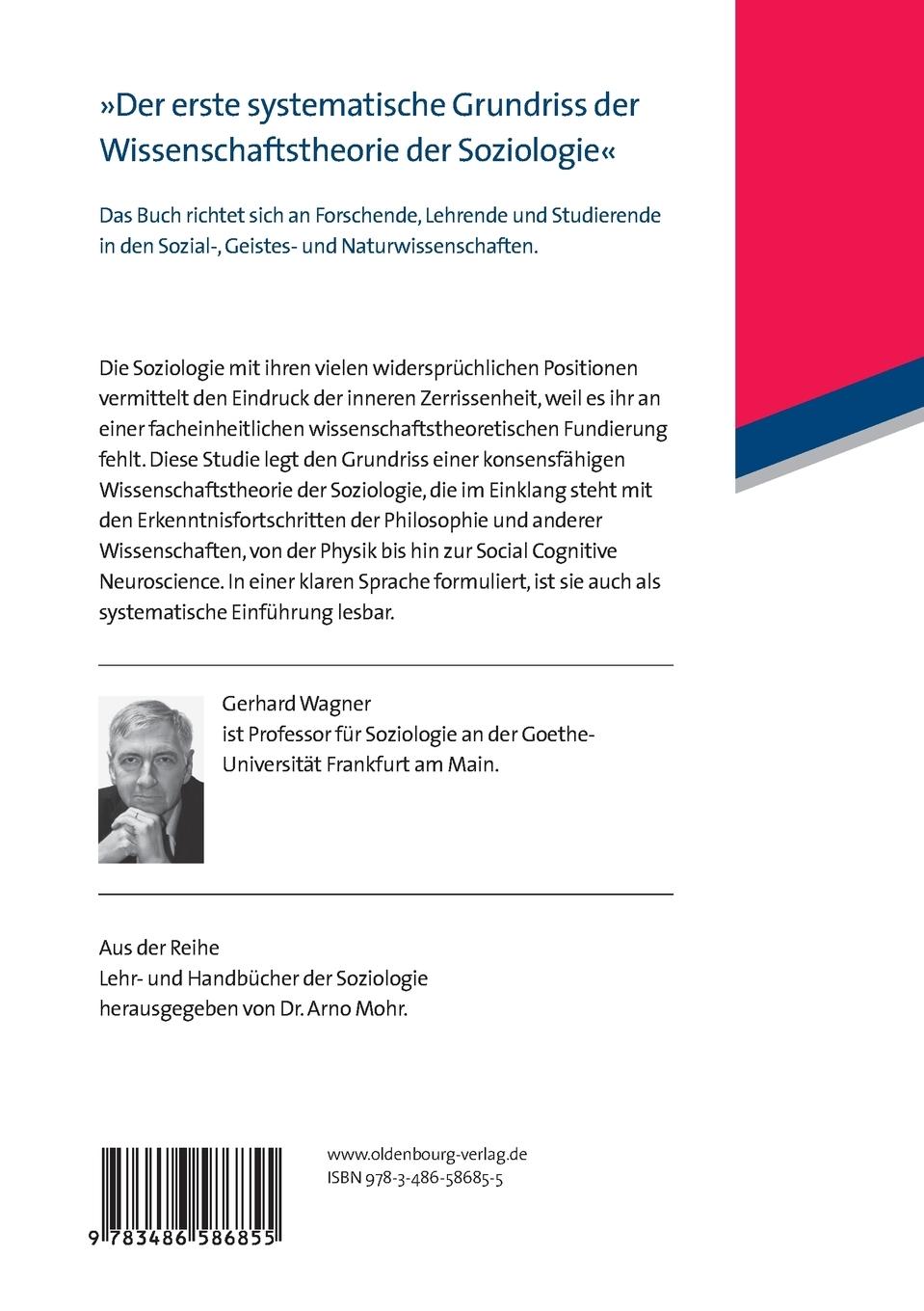 Rückseitencover Die Wissenschaftstheorie der Soziologie