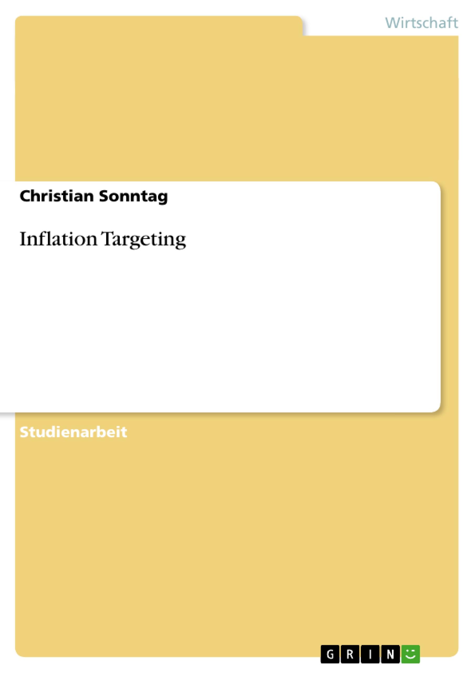 Vorderes Coverbild Inflation Targeting
