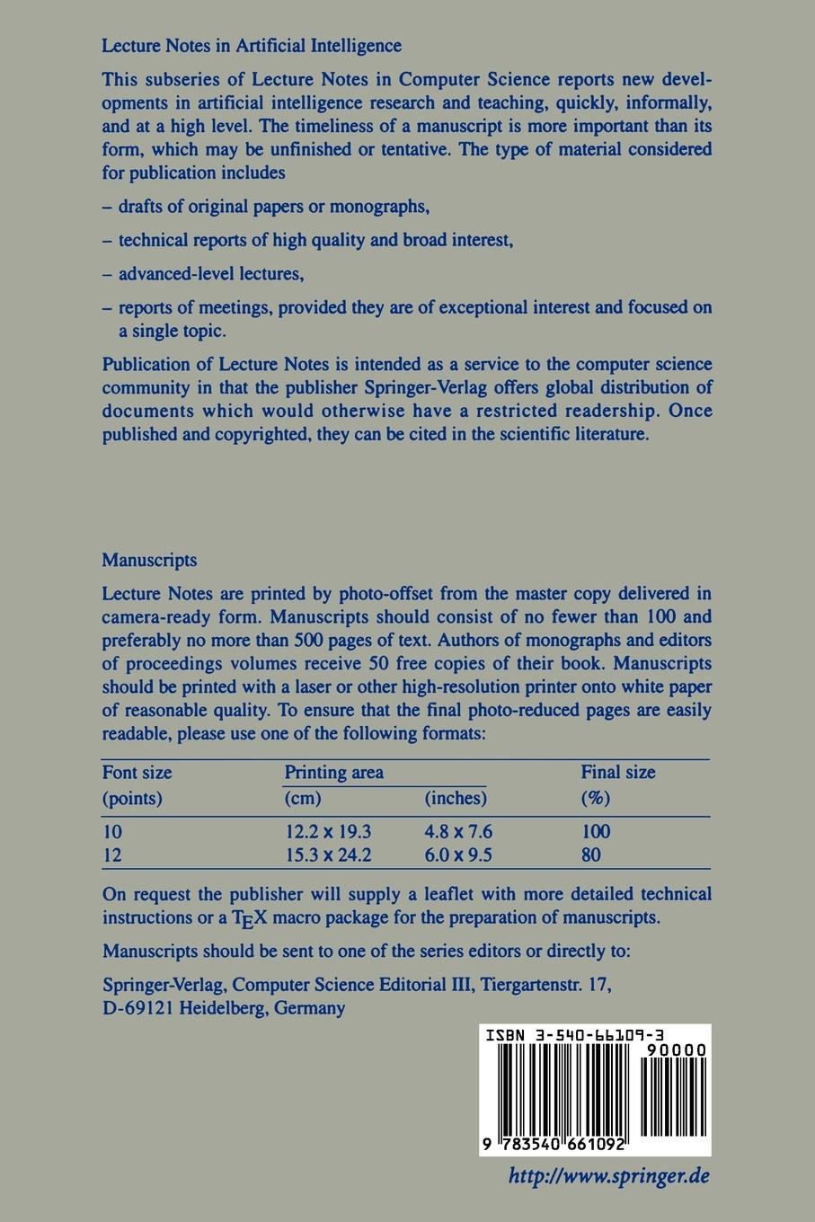 Rückseitencover Inductive Logic Programming