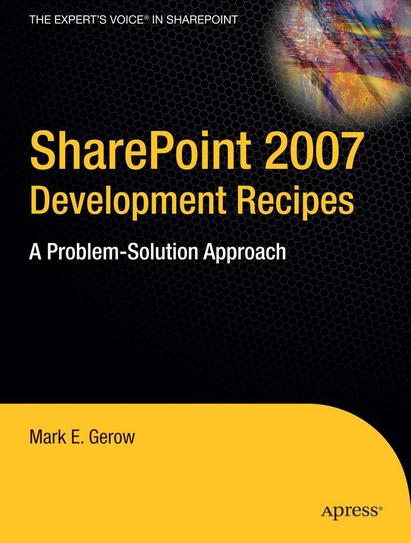 Vorderes Coverbild SharePoint 2007 Development Recipes