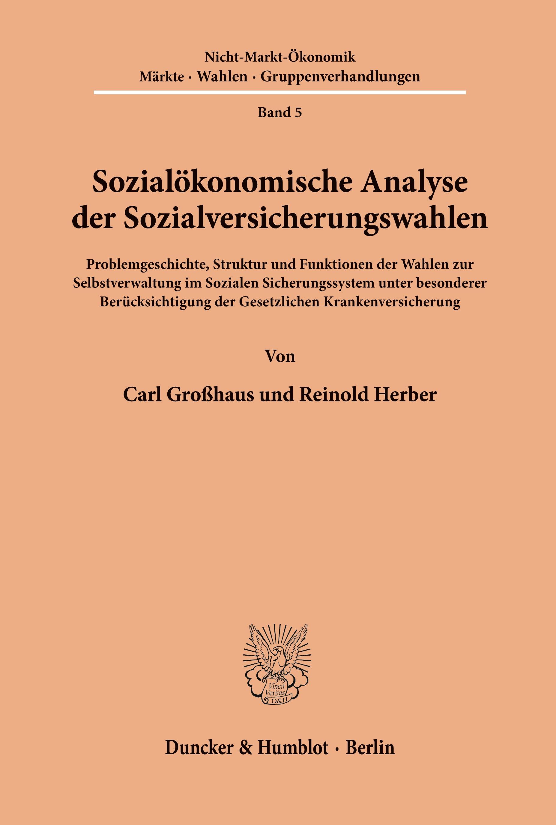 Vorderes Coverbild Sozialökonomische Analyse der Sozialversicherungswahlen.