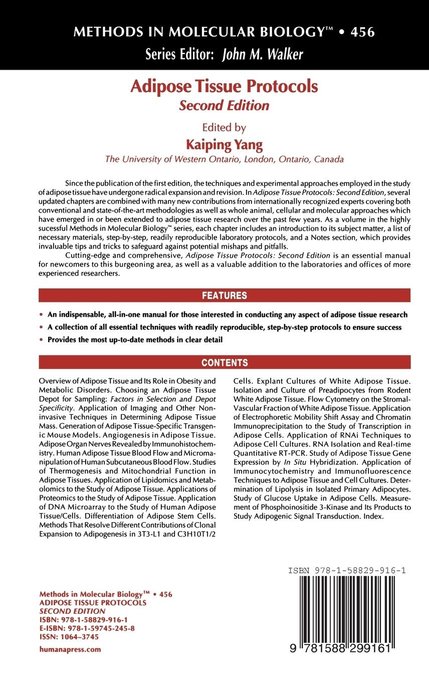 Rückseitencover Adipose Tissue Protocols