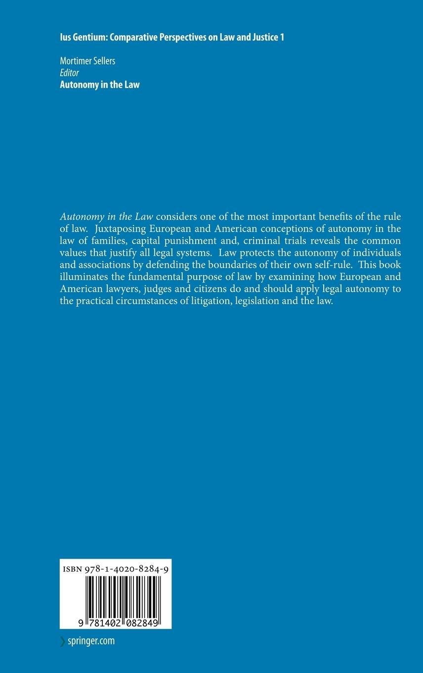 Rückseitencover Autonomy in the Law