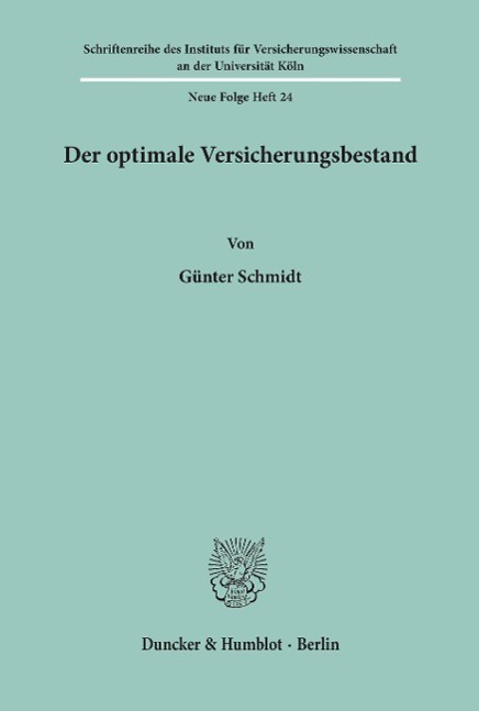 Vorderes Coverbild Der optimale Versicherungsbestand.