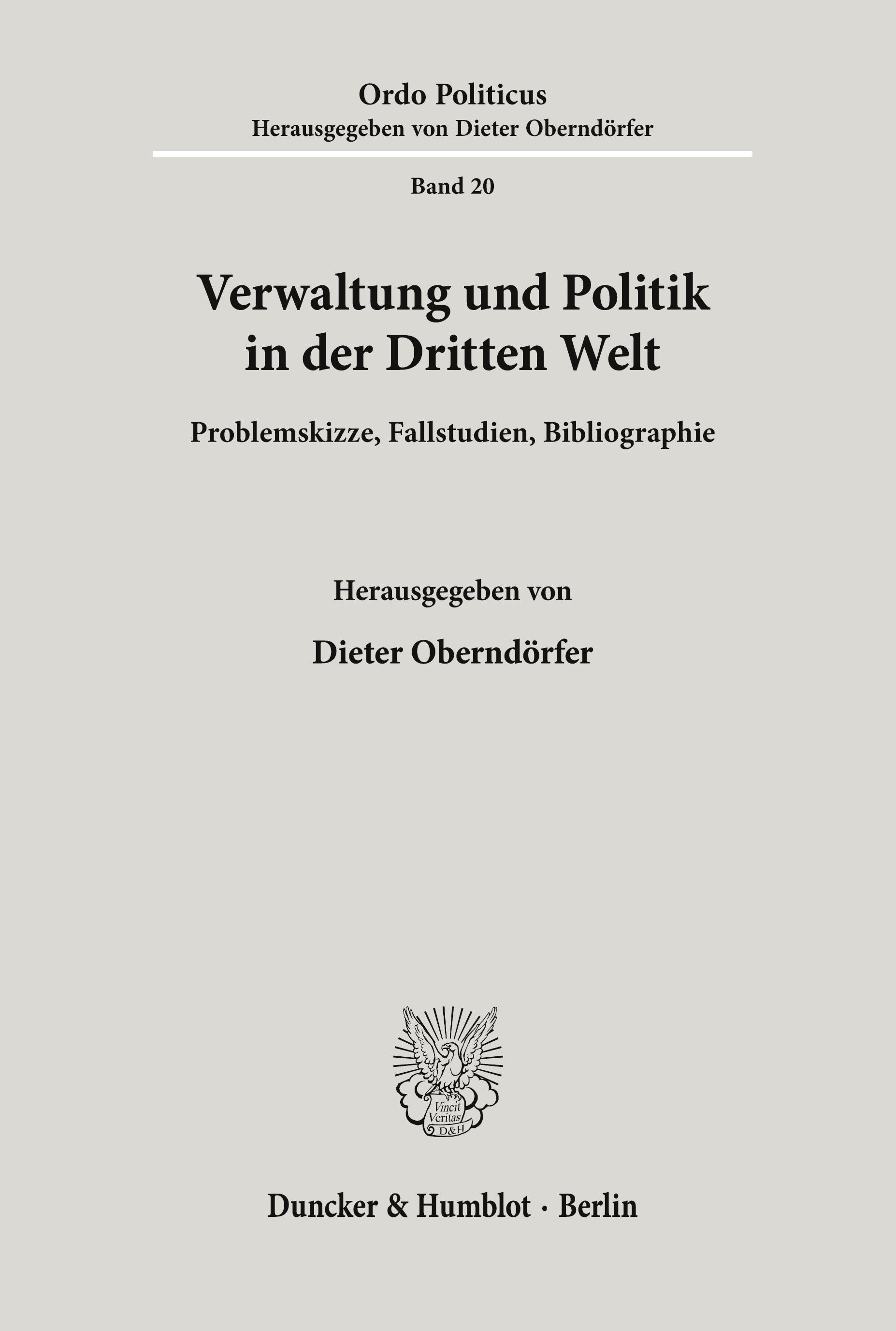 Vorderes Coverbild Verwaltung und Politik in der Dritten Welt.