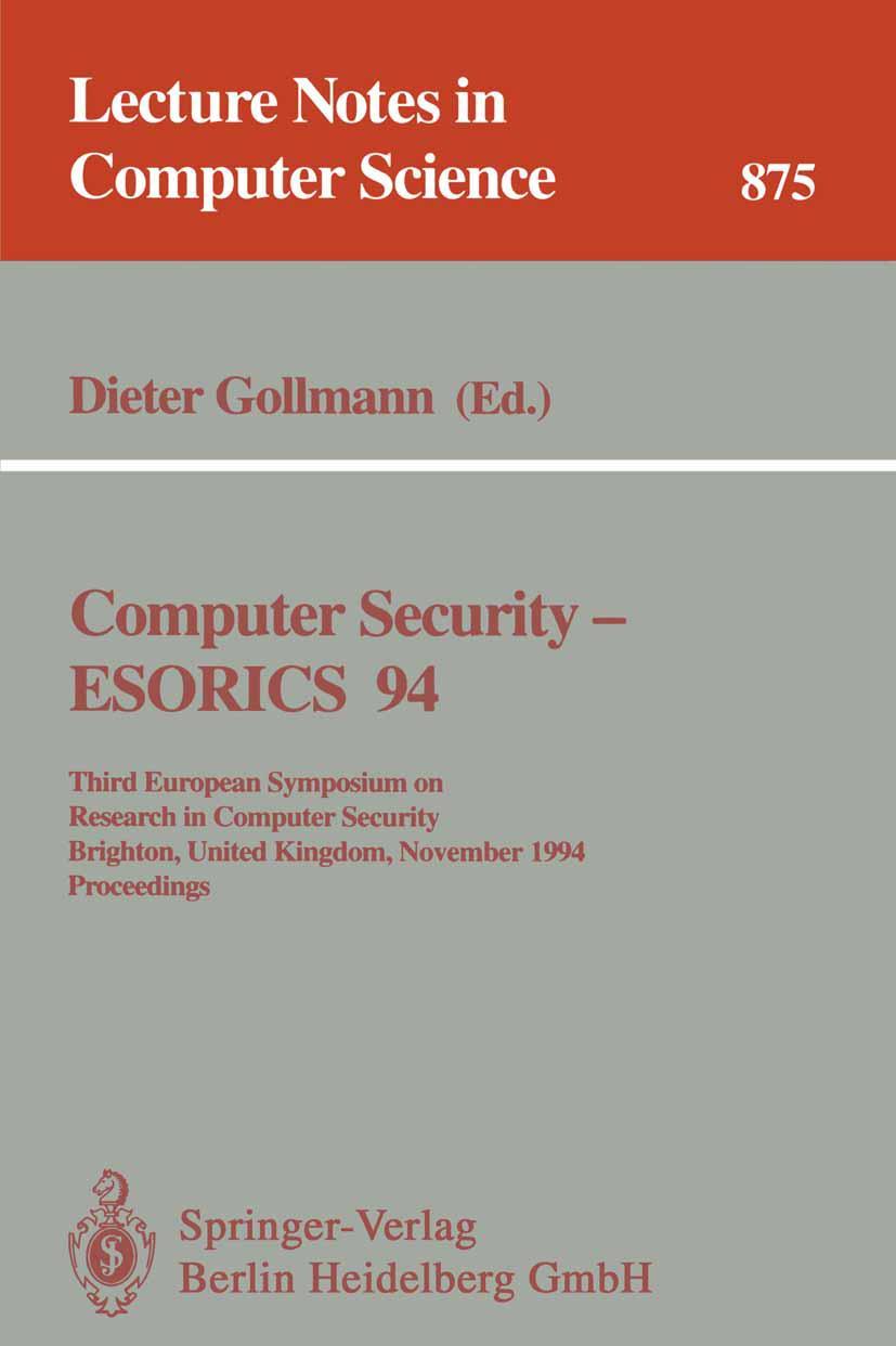 Vorderes Coverbild Computer Security - ESORICS 94